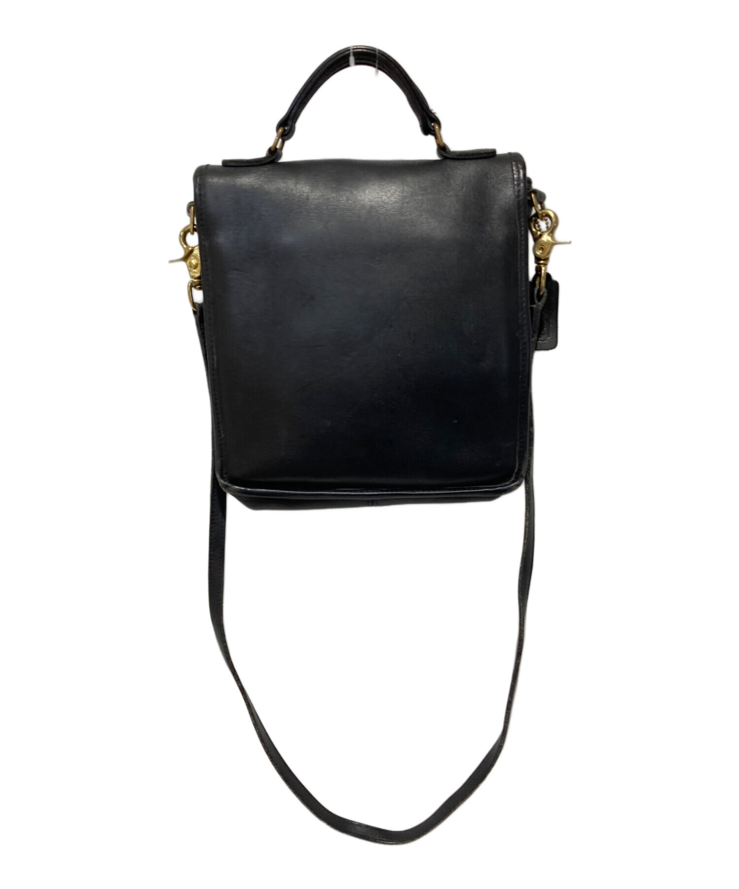 ショルダーバッグ　傷あり 中古・古着通販】COACH (コーチ) レザーショルダーバッグ ブラック