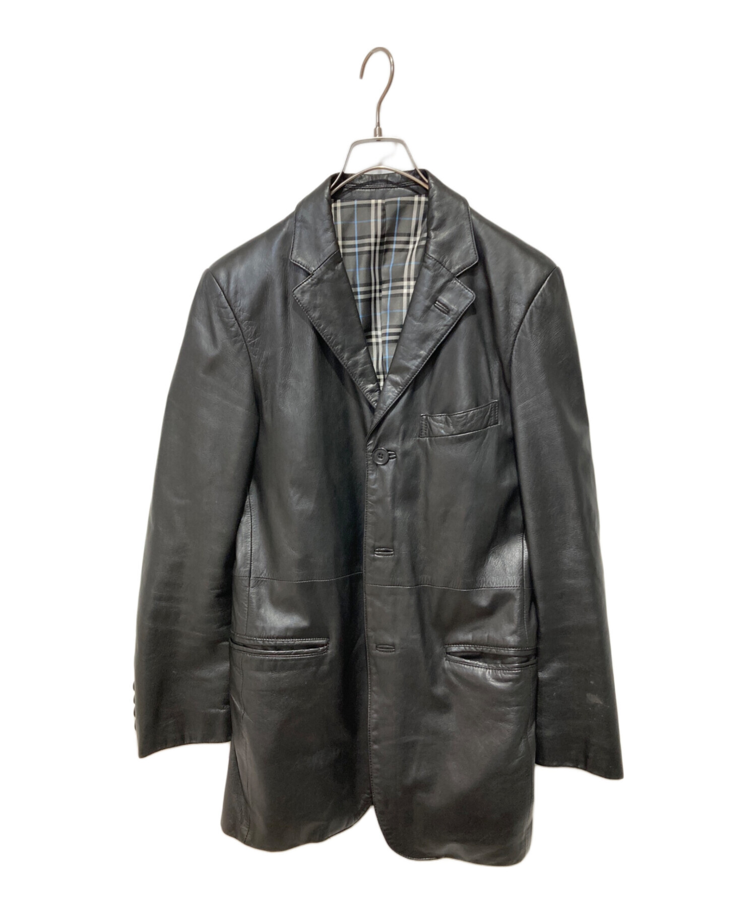 レア！バーバリーブラックレーベル　レザージャケット　M 中古・古着通販】BURBERRY BLACK LABEL (バーバリーブラックレーベル