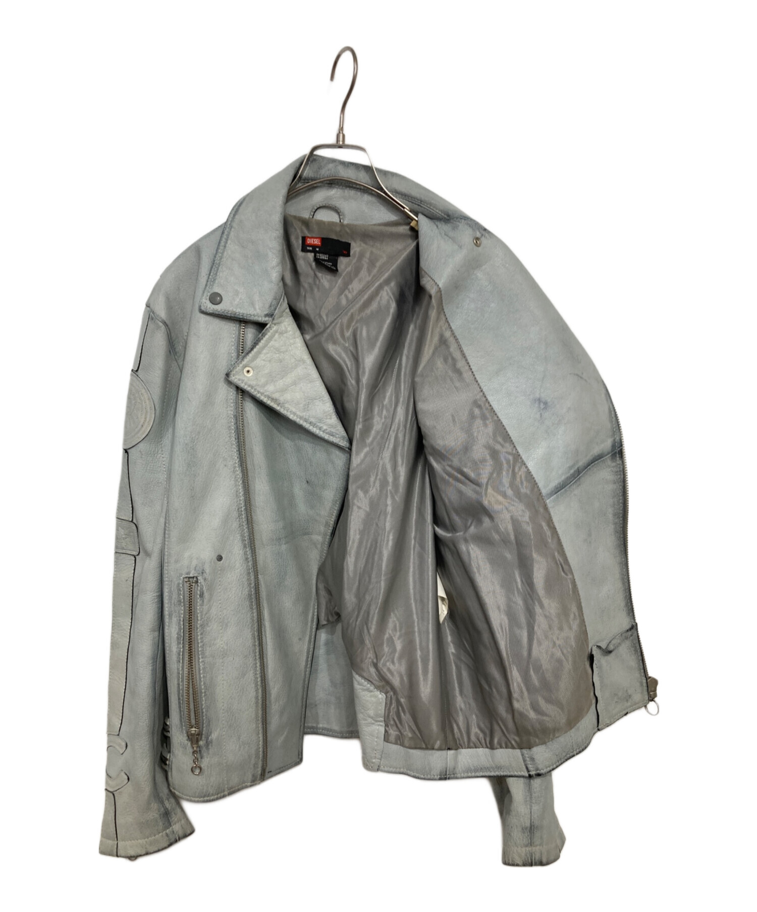 中古・古着通販】DIESEL (ディーゼル) ライダースジャケット ブルー