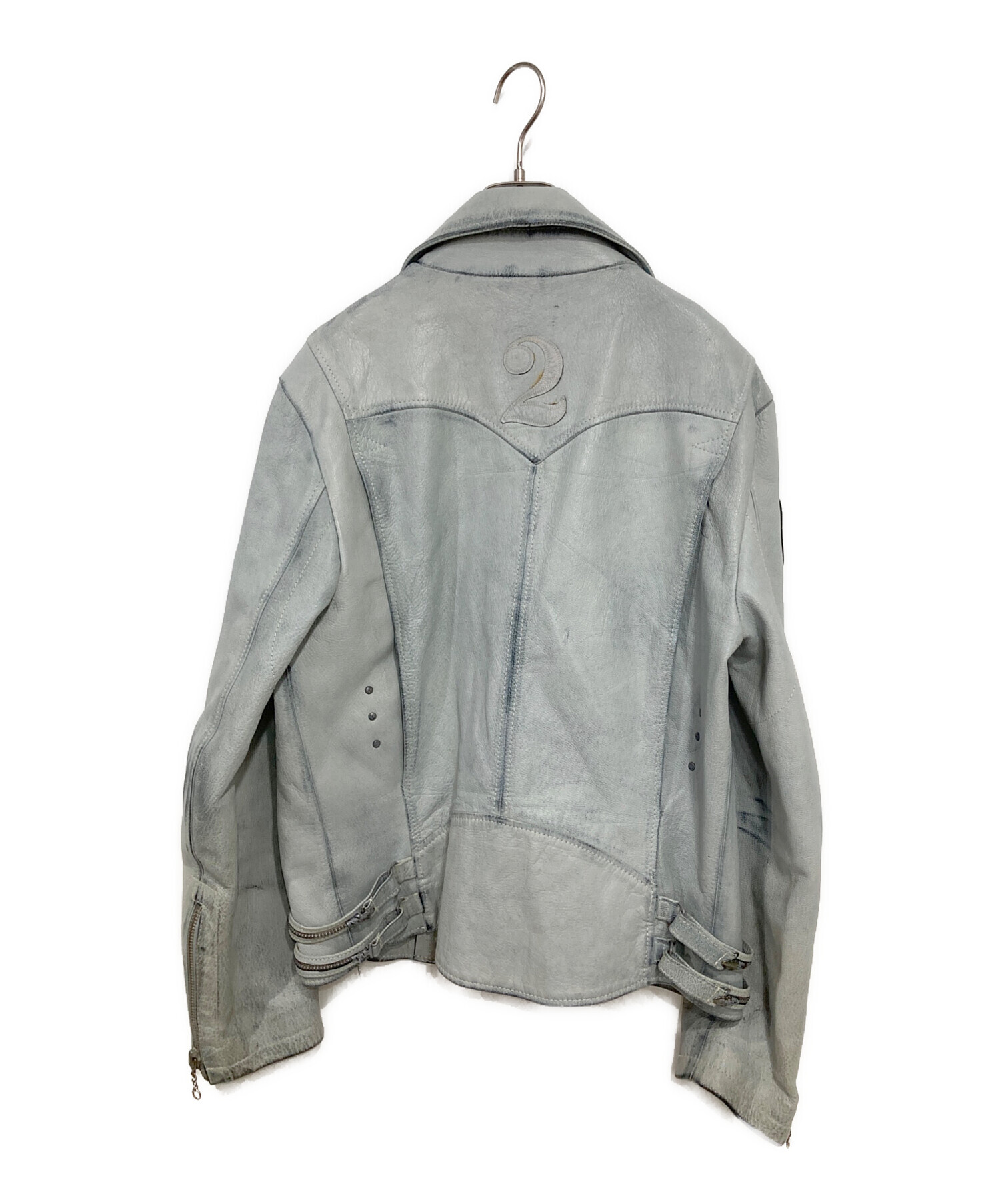 ディーゼル　ナイロンシングルライダース　グレー 中古・古着通販】DIESEL (ディーゼル) ライダースジャケット ブルー