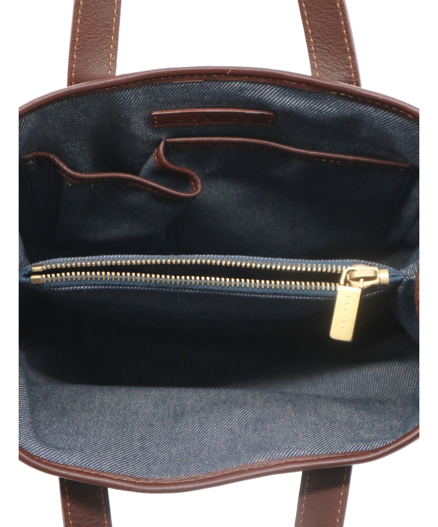 中古・古着通販】CELINE (セリーヌ) マカダム柄デニムハンドバッグ 