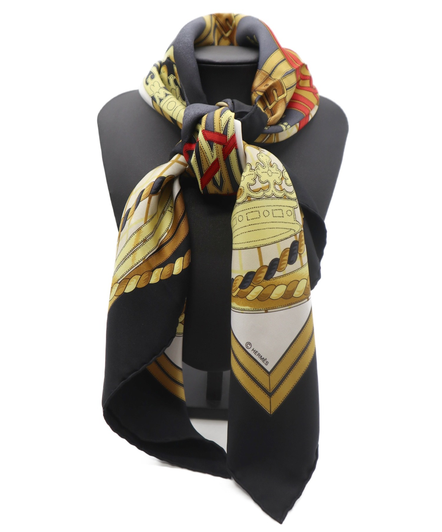 HERMES シルク スカーフ ブラック ゴールド HERMES ゴールド ブラック シルクスカーフ 【公式通販】