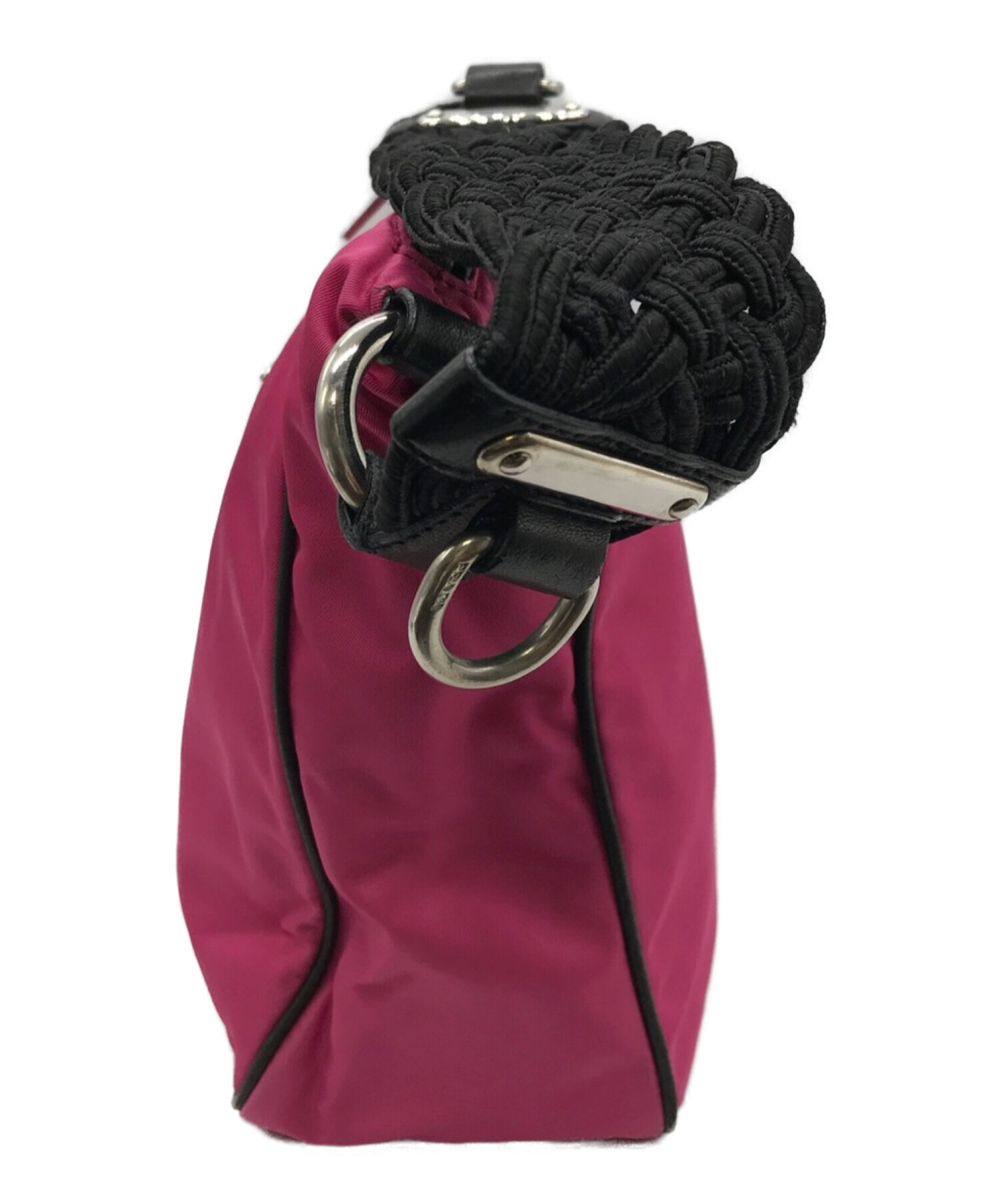 中古・古着通販】PRADA (プラダ) ナイロンハンドバッグ ピンク サイズ