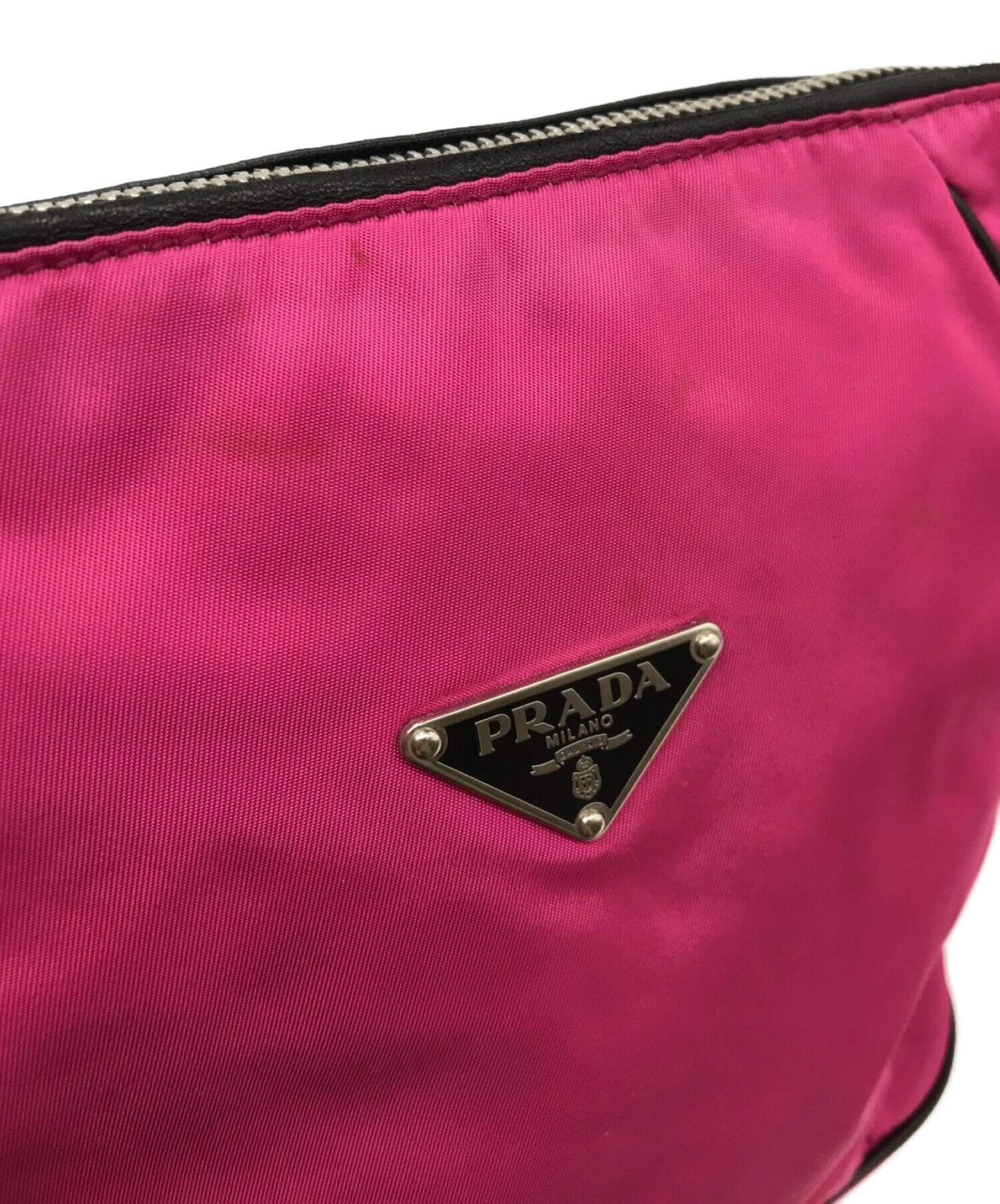 中古・古着通販】PRADA (プラダ) ナイロンハンドバッグ ピンク サイズ