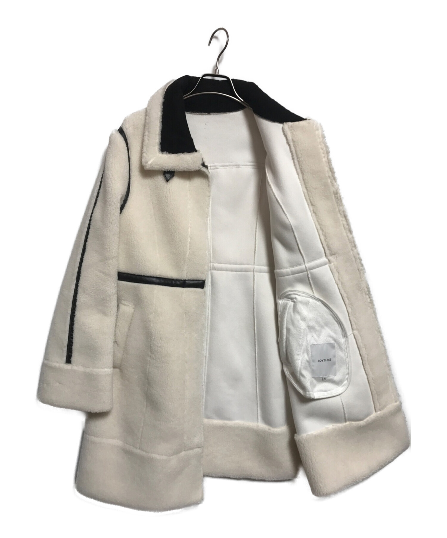 ラブレス LOVELESS 羊毛 ムートン コート ダッフル レザー キャメル 