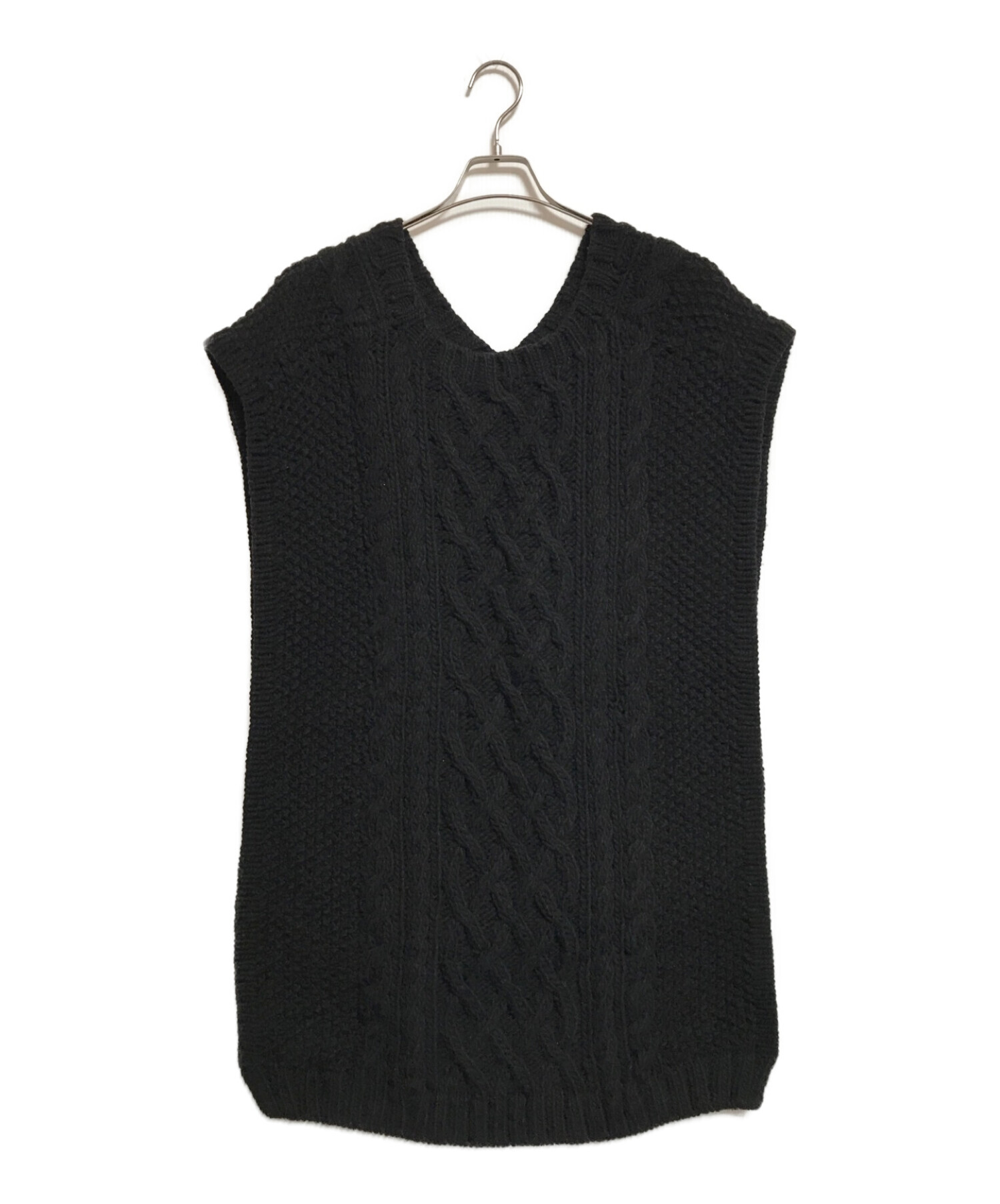 【nest Robe / ネストローブ】 ペルーハンドニットベスト　ブラック 中古・古着通販】nest Robe (ネストローブ) ペルーハンドニット