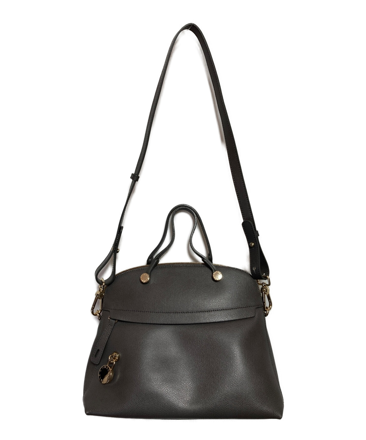 【美品】FURLA フルラ　パイパー　M ハンドバッグ 2way 黒 FURLA フルラ パイパーL 2way ブラック黒ショルダーバッグ