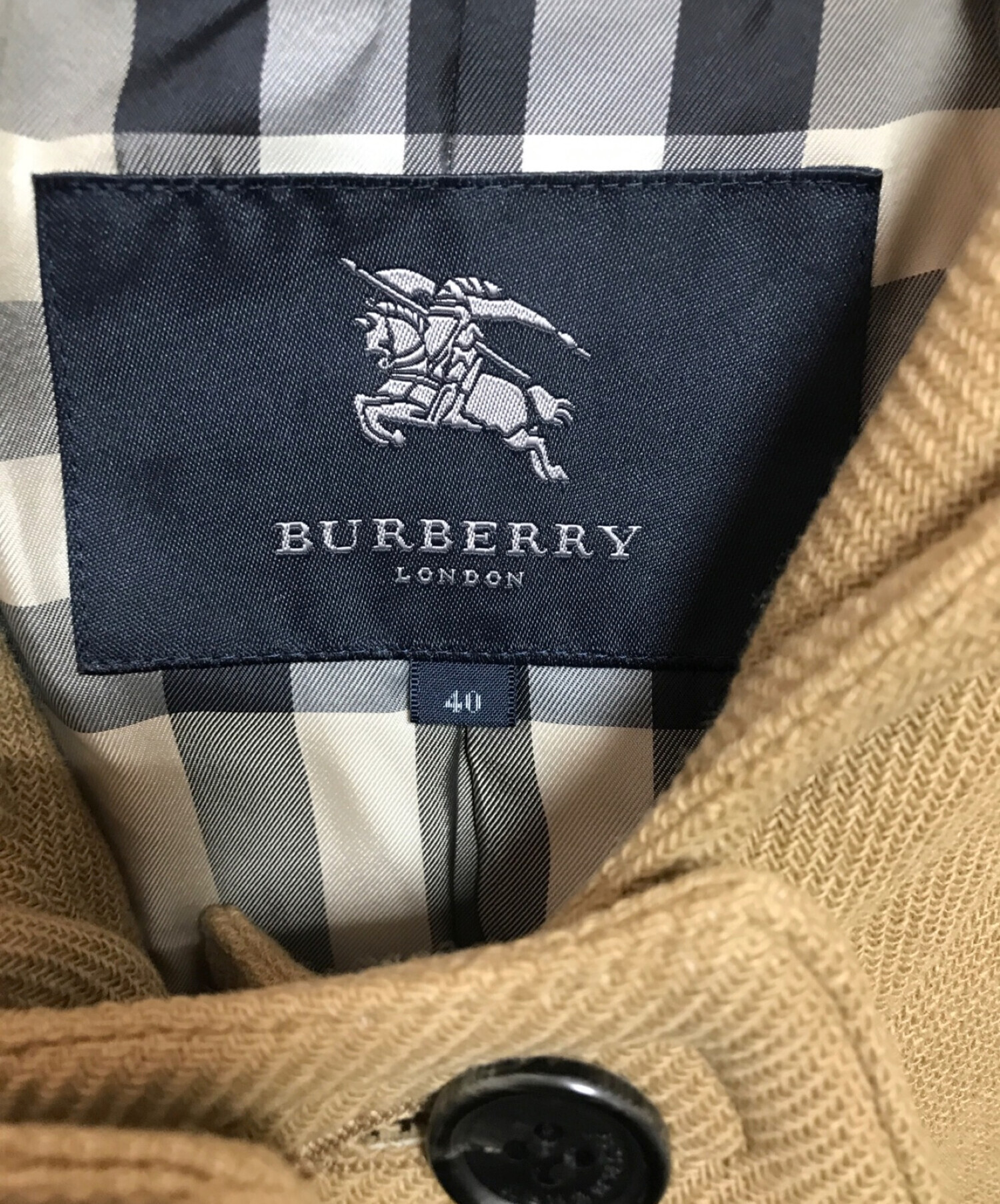 バーバリーロンドン　ダッフル ジップアップ ジャケット　ノバチェック　ベージュ BURBERRY LONDON(バーバリーロンドン) Nova Check Nylon Zip Up