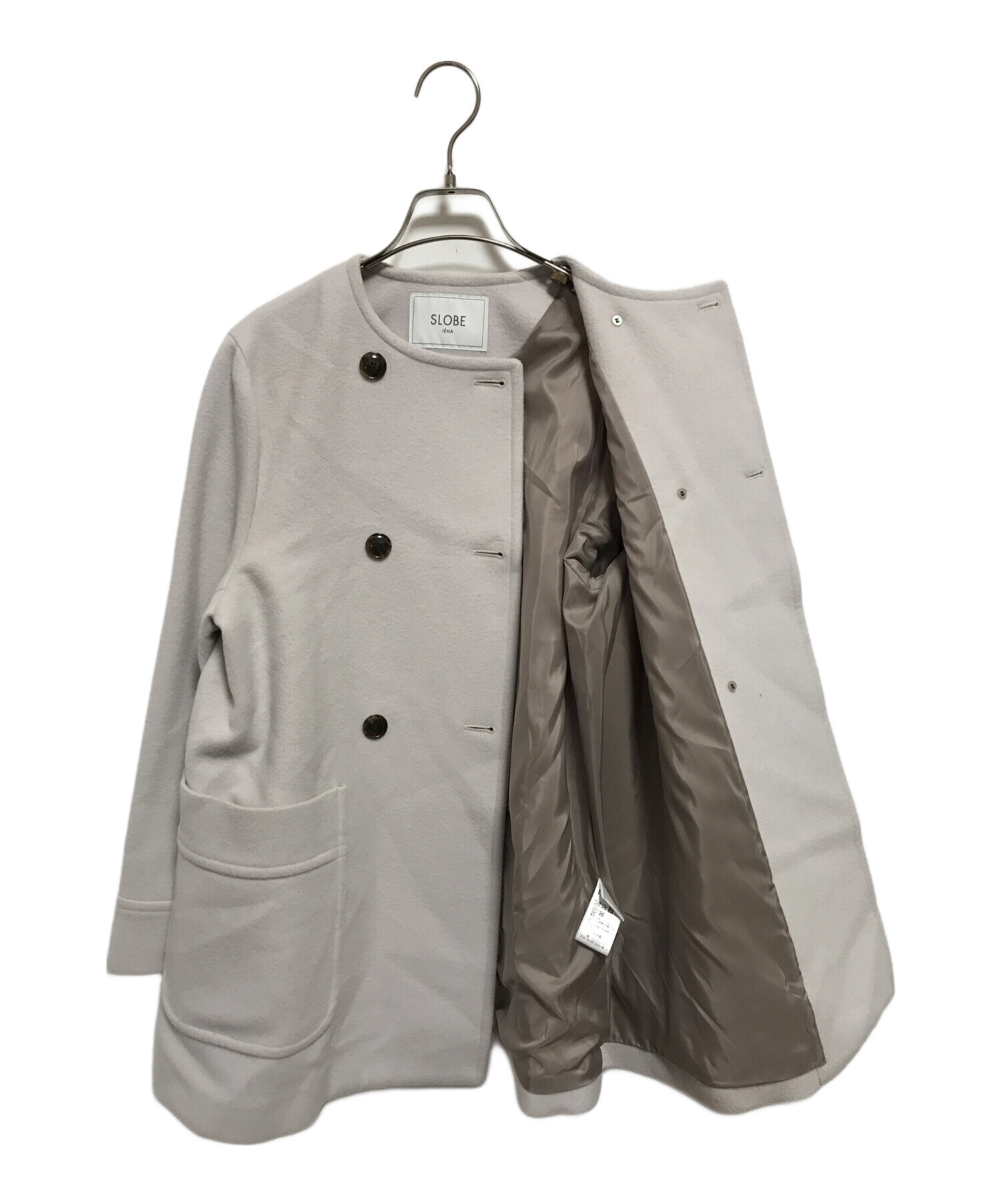 SLOBE IENA】スイビダブルクロスノーカラーダブル前コートの通販はau