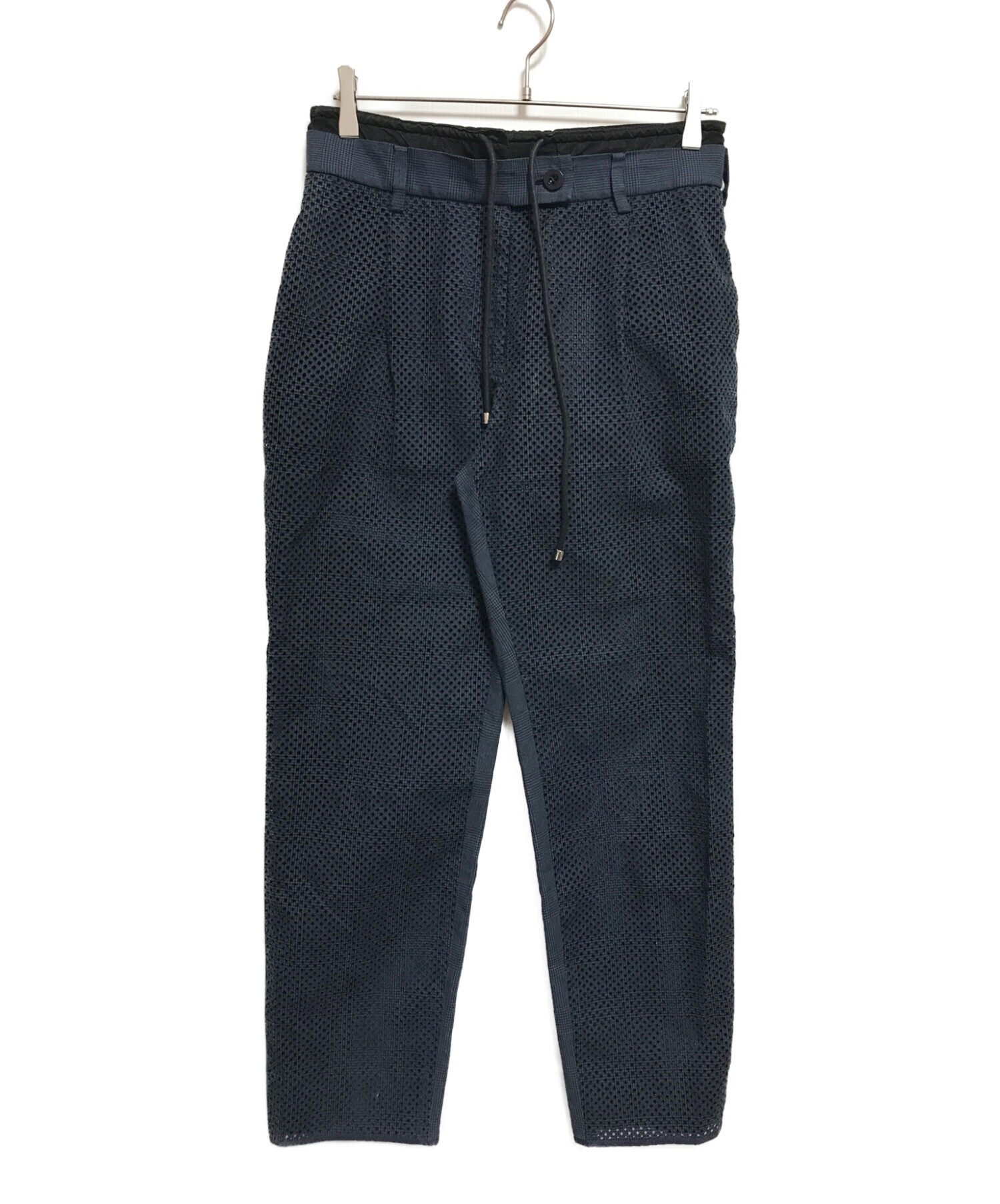 sacai luck ネイビー クロップドパンツ 中古・古着通販】sacai (サカイ) Drawcode Waist Trouser ネイビー