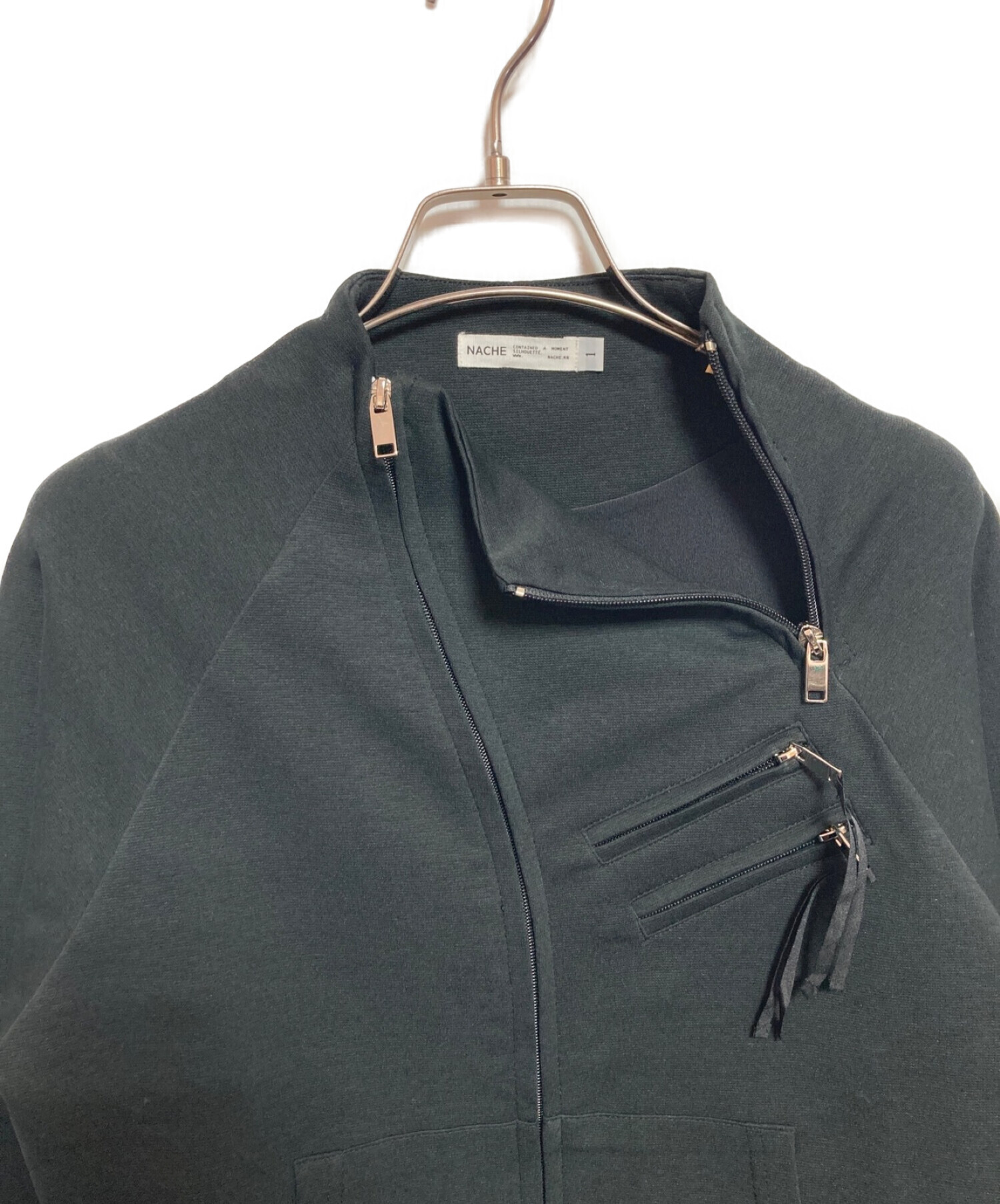 中古・古着通販】NACHE (ナチェ) ZIP DETAIL TRACK JERSEY ブラック 