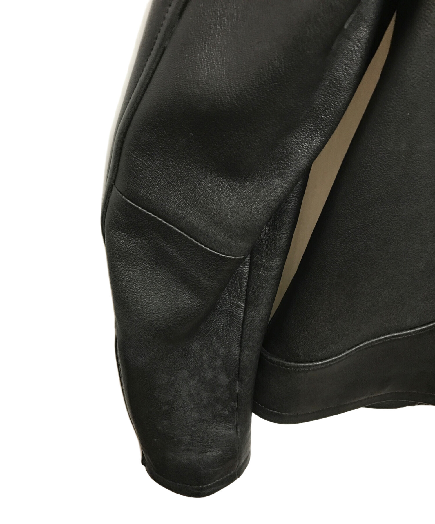 中古・古着通販】HARE (ハレ) シングルライダースジャケット ブラック