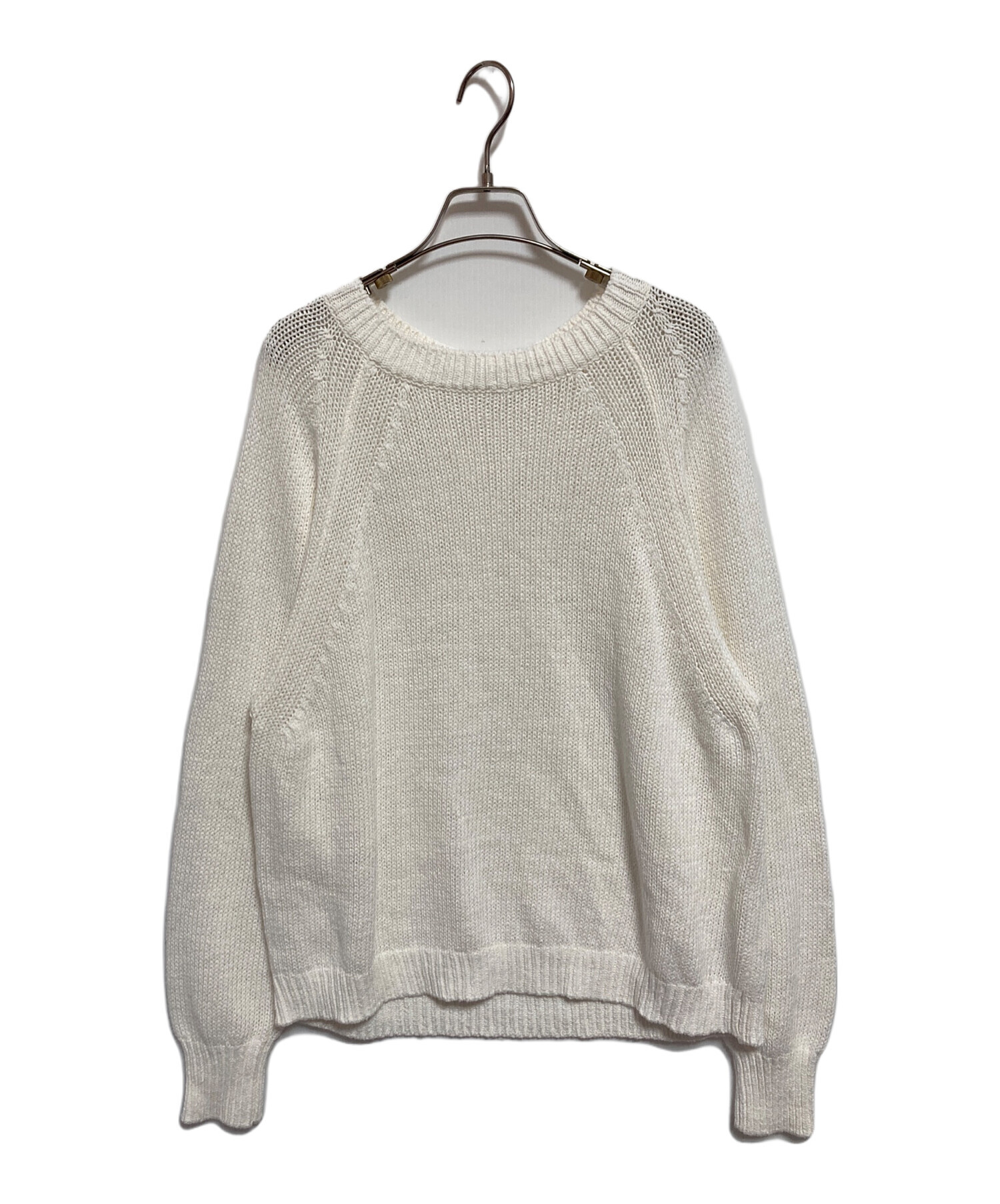 フレームワーク　リネンコットンラグランニット　ホワイト　長袖 中古・古着通販】FRAMeWORK (フレームワーク) リネンコットンラグラン