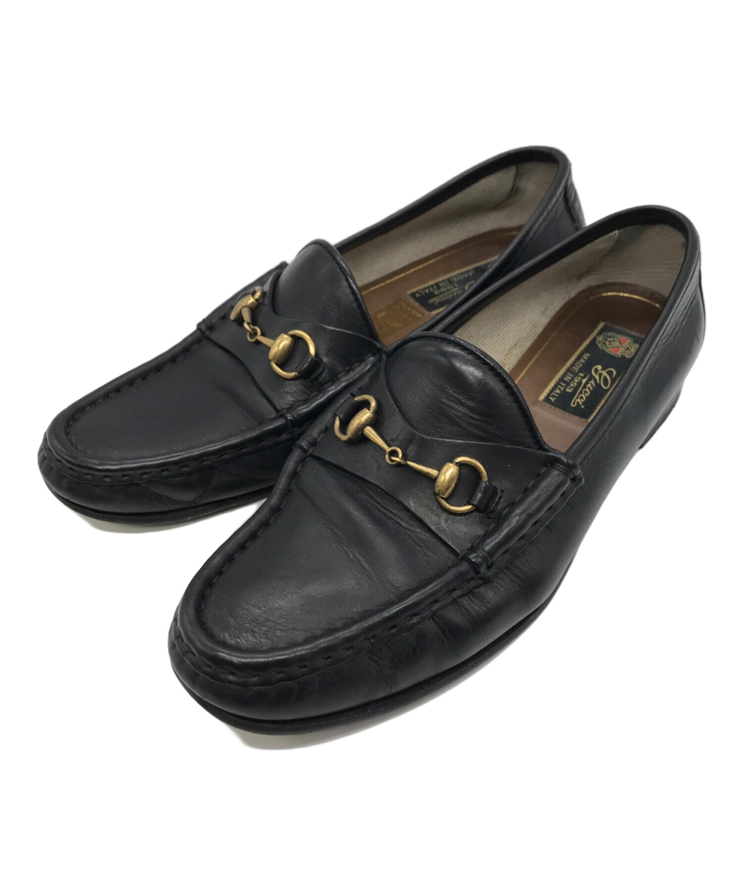 中古・古着通販】GUCCI (グッチ) ホースビットローファー ブラック