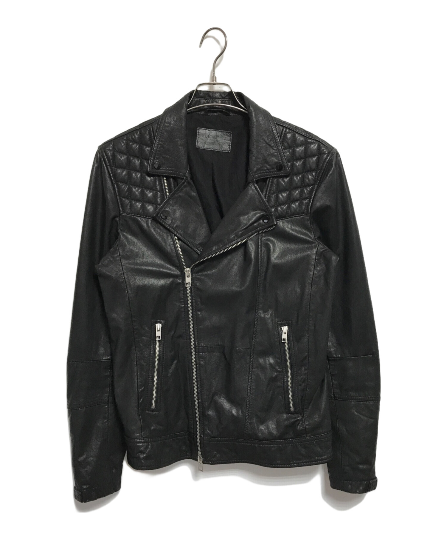 セール！ALLSAINTS オールブラック バイカージャケット 未使用 中古・古着通販】ALL SAINTS (オールセインツ) バイカーズレザー