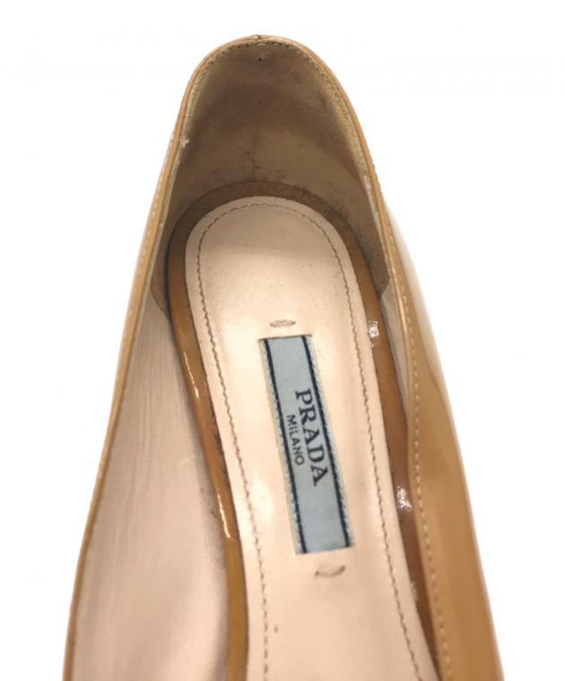 中古・古着通販】PRADA (プラダ) ポインテッドトゥパンプス ベージュ