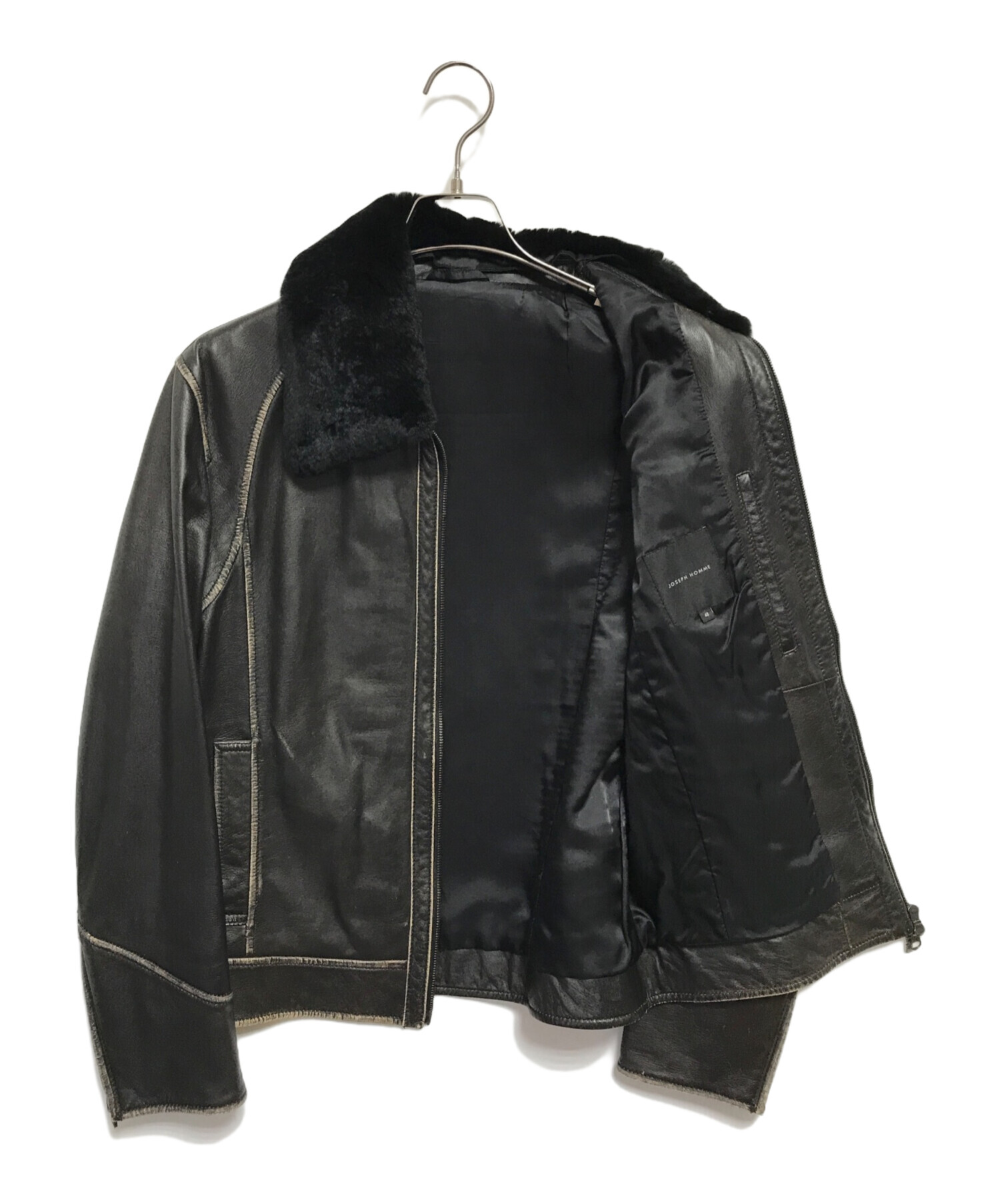 新品未使用　JOSEPH 黒 レザージャケット 48 ジョゼフオム 中古・古着通販】JOSEPH HOMME (ジョゼフ オム) レザージャケット