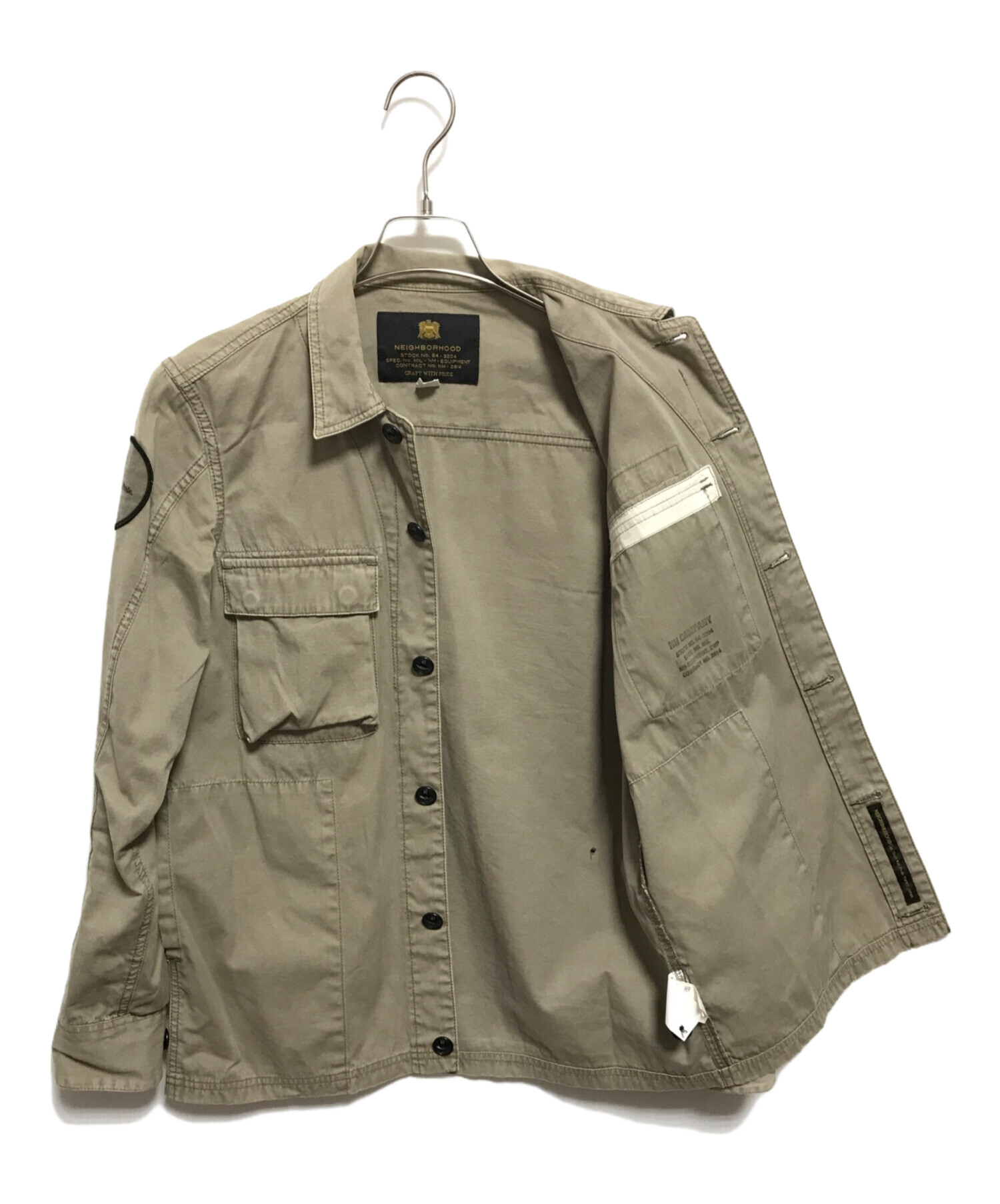 ネイバーフッド ミリタリーシャツ シャツジャケット 長袖 カーキ XL 中古・古着通販】NEIGHBORHOOD (ネイバーフッド) ミリタリー