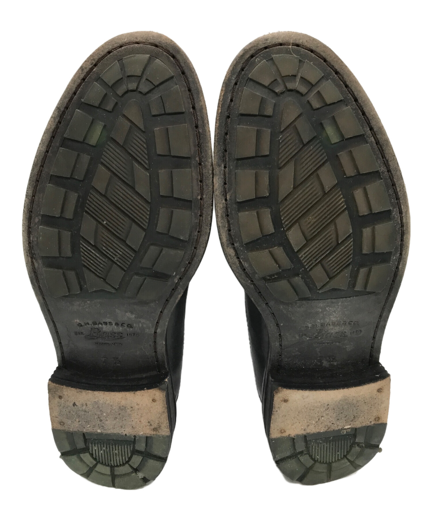 【中古】ジーエイチバス サイドゴアブーツ モカシン レザーシューズ 革靴 厚底 プラットフォーム 37 黒 ブラック 中古・古着通販】G.H.BASS&CO. (ジー・エイチ・バス・コー) サイドゴア