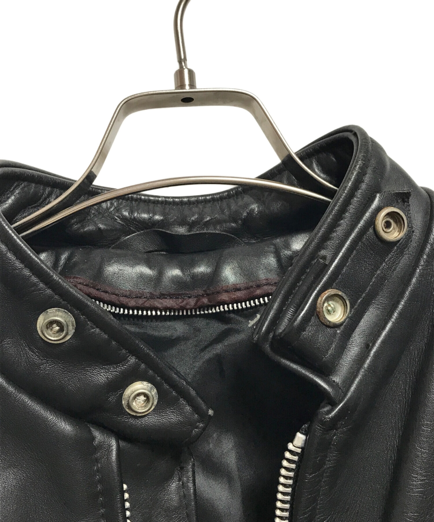 schott ショット シングル ライダース ジャケット 38 ブラック 中古・古着通販】Schott (ショット) シングルライダース