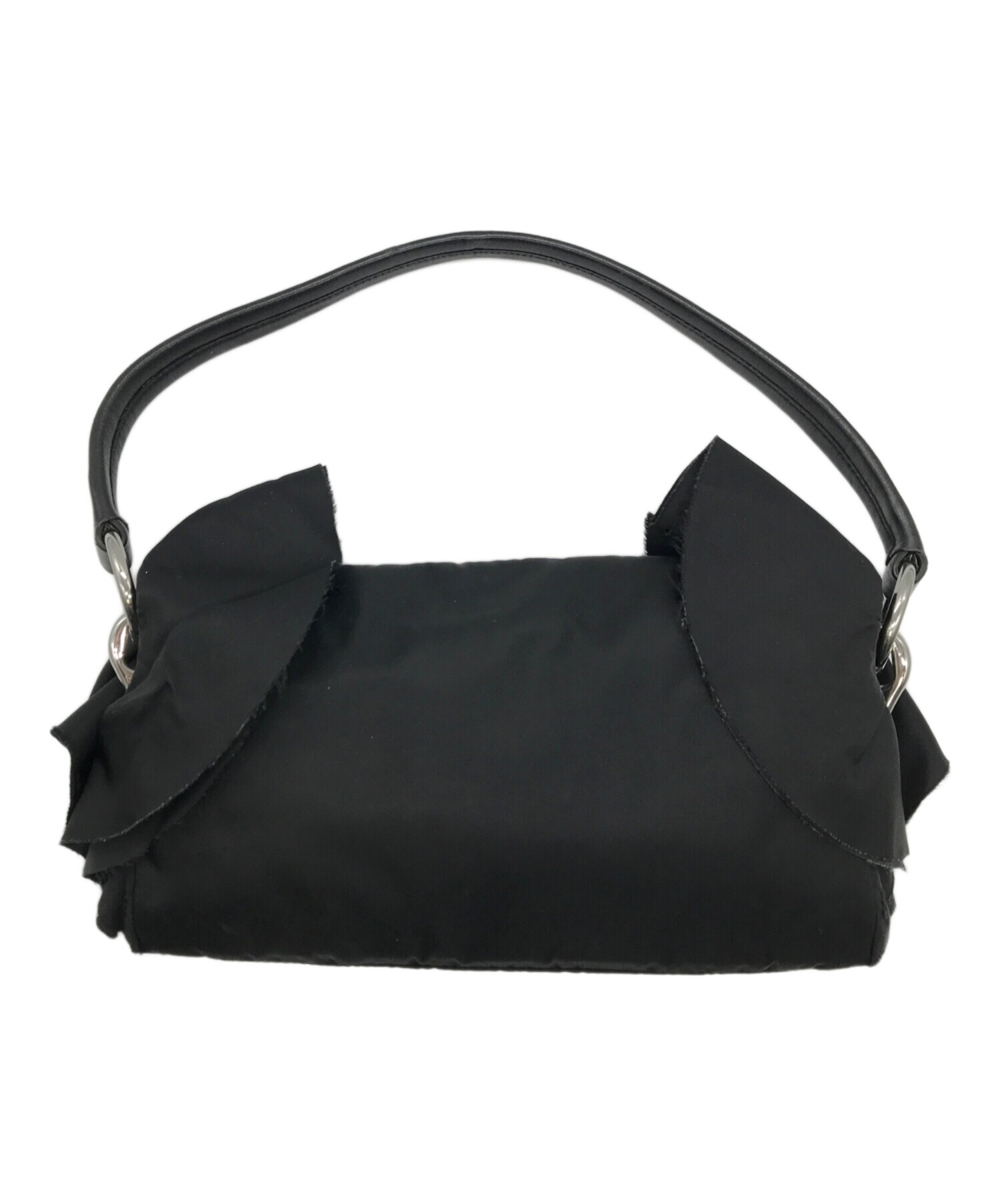 PRADA フリルデザイン ハンドバッグ ダークグレー PRADA フリルデザイン ハンドバッグ ダークグレー