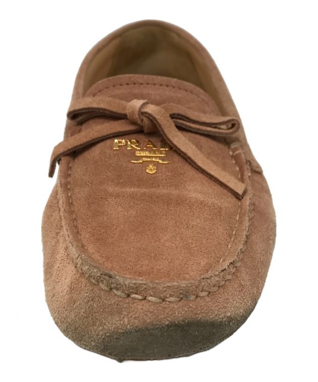 中古・古着通販】PRADA (プラダ) スウェードモカシンシューズ ピンク