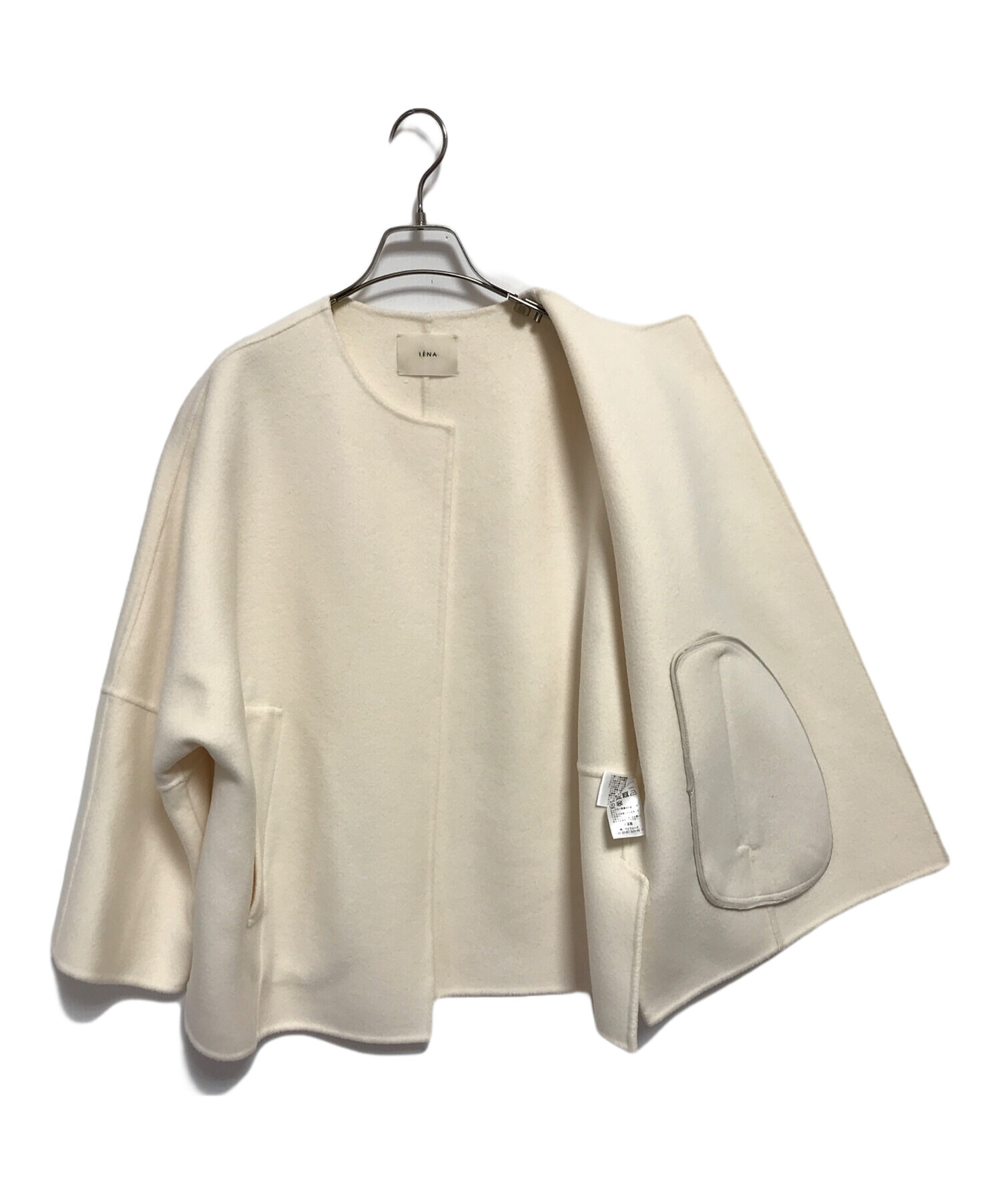 IENA　イエナ　SUPER160 Wフェイスノーカラーショートコート　36 IENA（イエナ）の「SUPER160 Wフェイスショートコート◇（ノーカラー