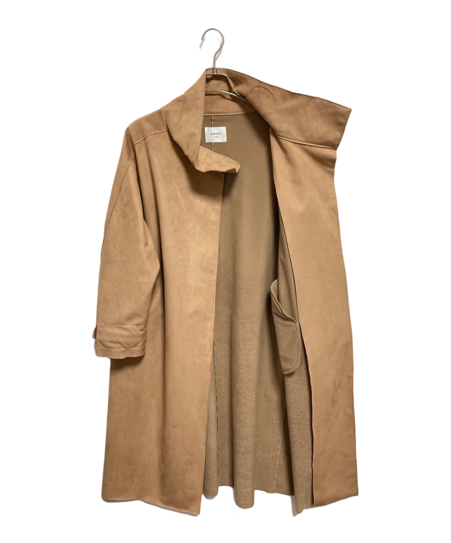 中古・古着通販】AMERI (アメリ) WRAP COLLAR COAT ベージュ サイズ 
