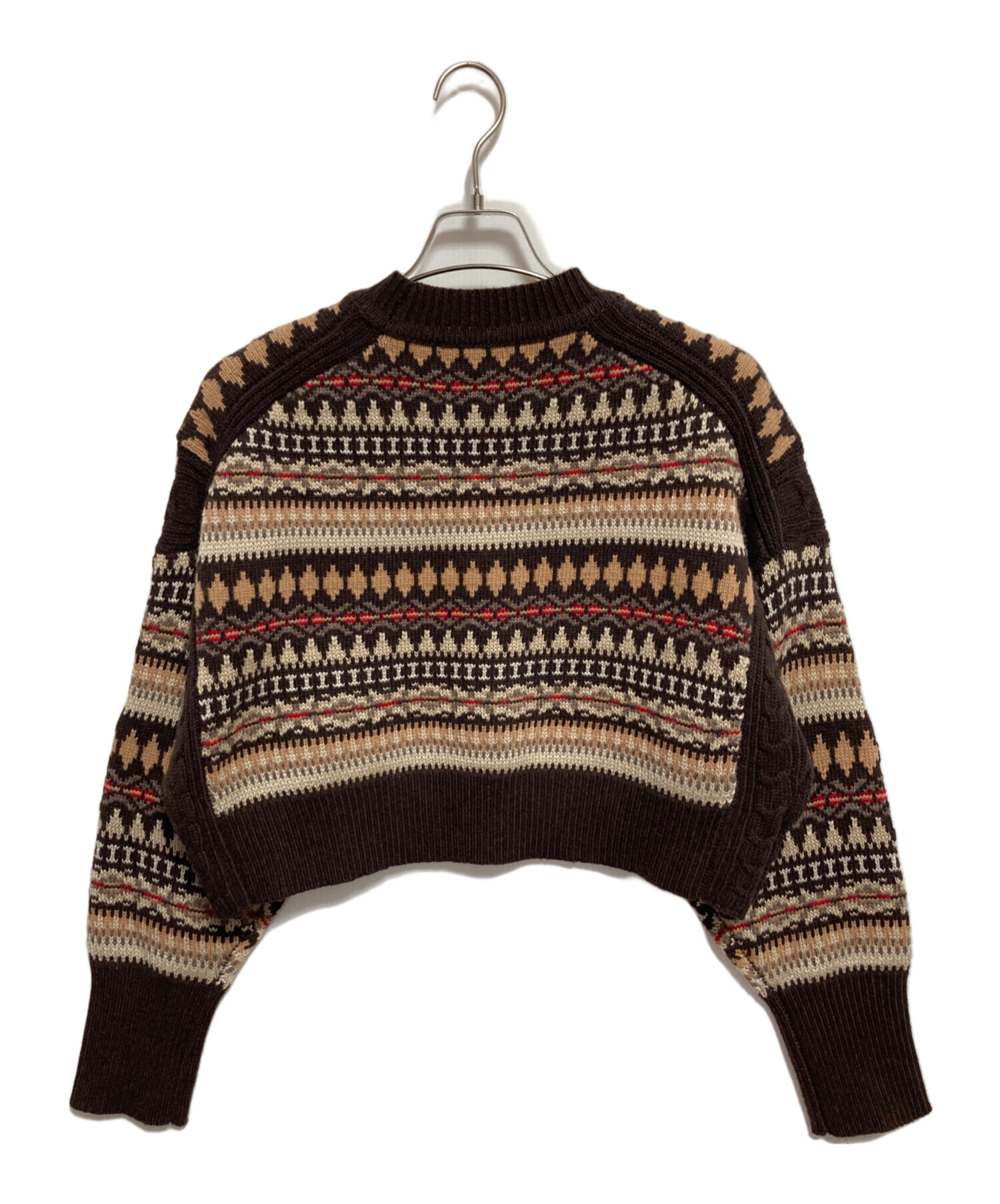 Curensology カレンソロジー ニット・セーター レディース 【古着】【中古】 中古・古着通販】Curensology (カレンソロジー) 総柄ニット ブラウン