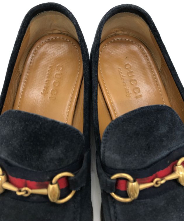 中古・古着通販】GUCCI (グッチ) ビットローファー ネイビー サイズ