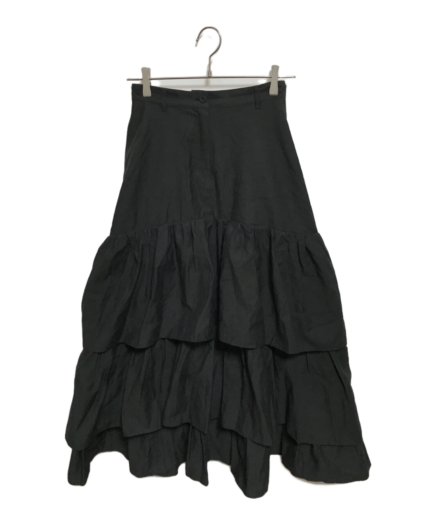 中古・古着通販】CLANE (クラネ) VOLUME FRILL SKIRT ブラック サイズ