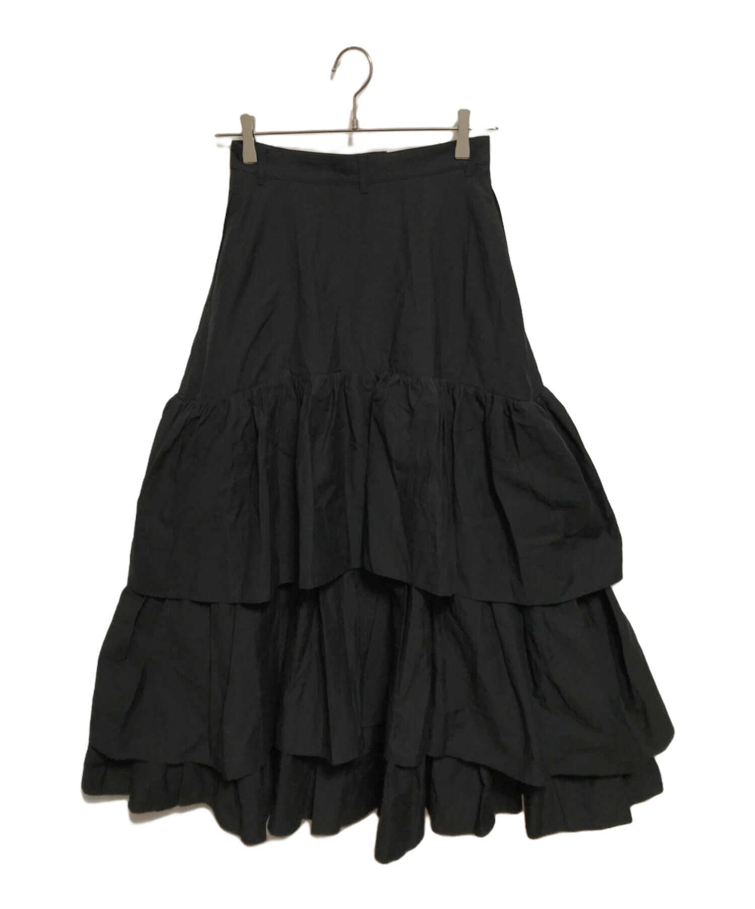中古・古着通販】CLANE (クラネ) VOLUME FRILL SKIRT ブラック サイズ