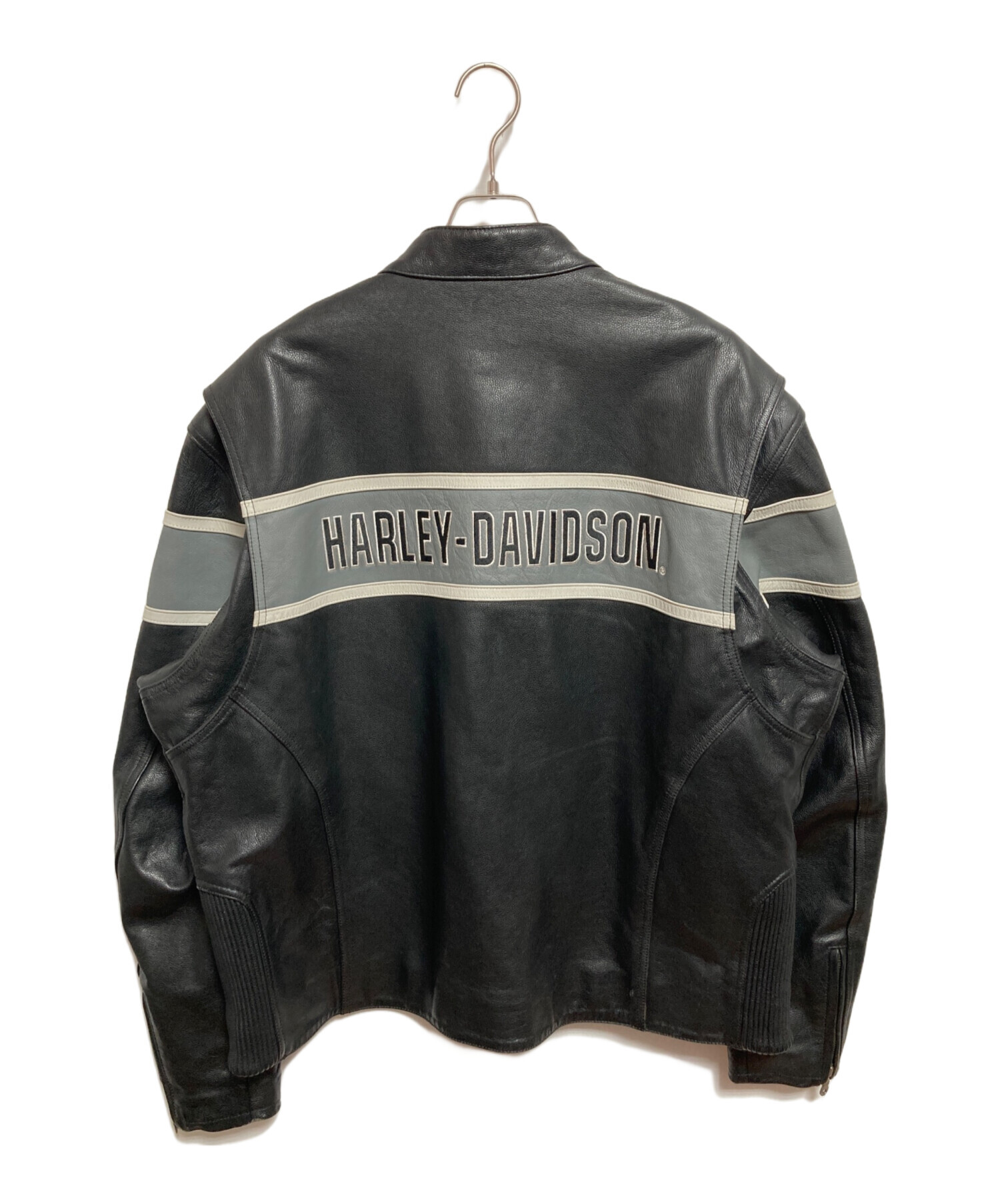 Harley-Davidson ブラックレザー ジャケット 2XL 中古・古着通販】HARLEY-DAVIDSON (ハーレーダビッドソン) レザー