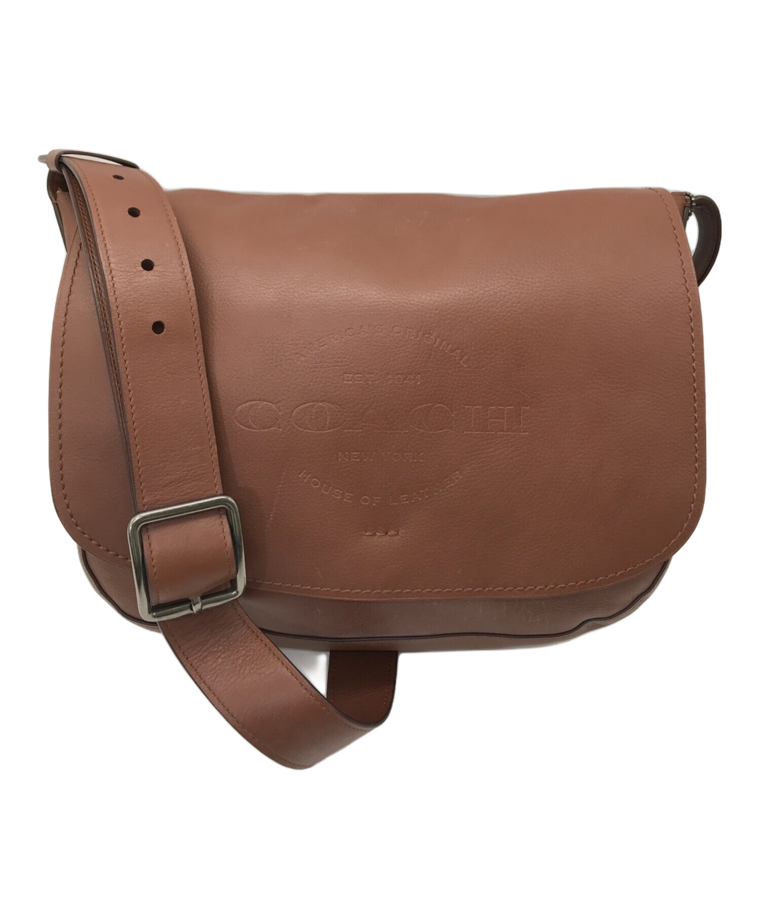 中古・古着通販】COACH (コーチ) フラップショルダーバッグ ブラウン 