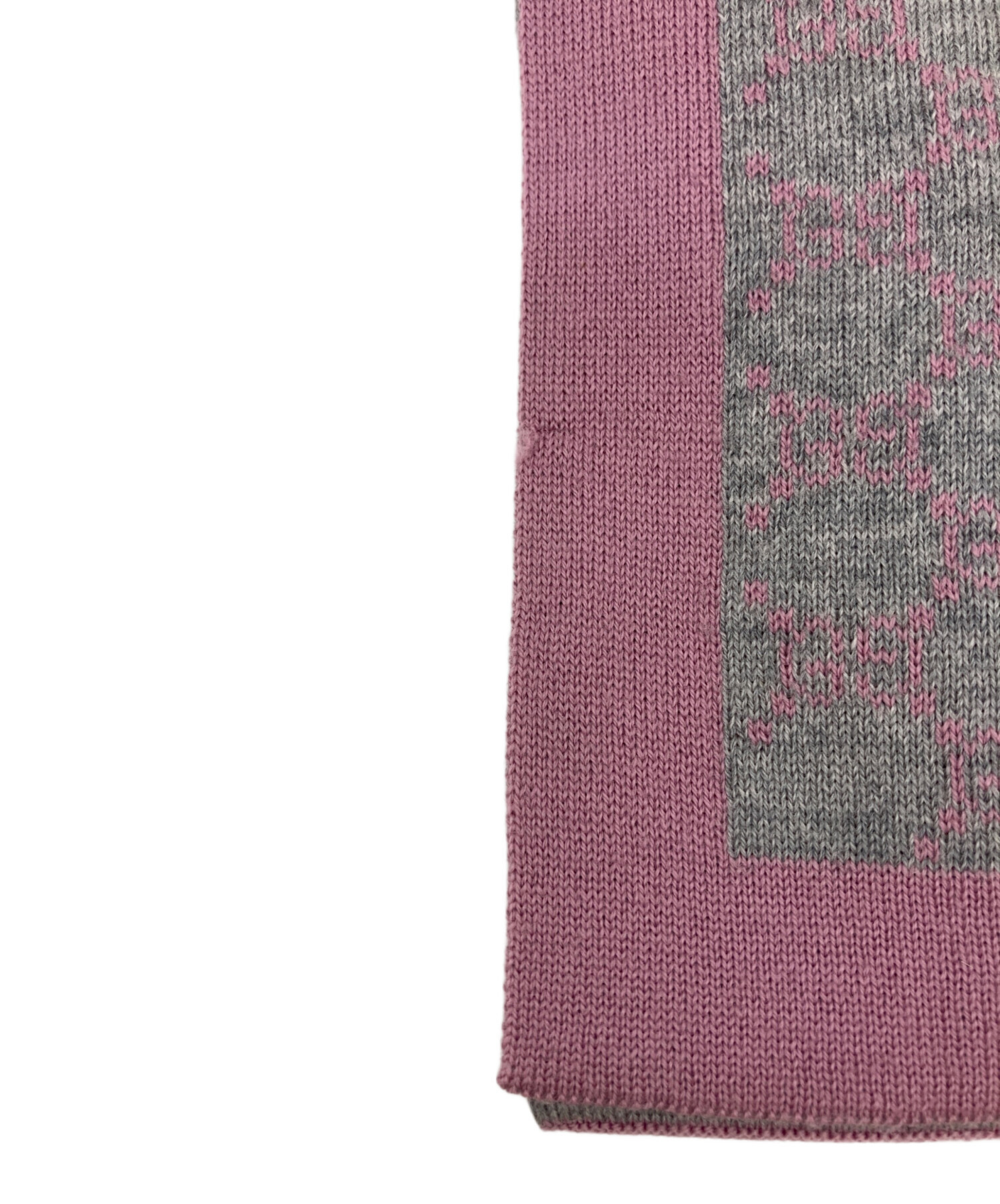 GUCCI グレー ピンク マフラー 中古・古着通販】GUCCI (グッチ) 総柄マフラー ピンク×グレー