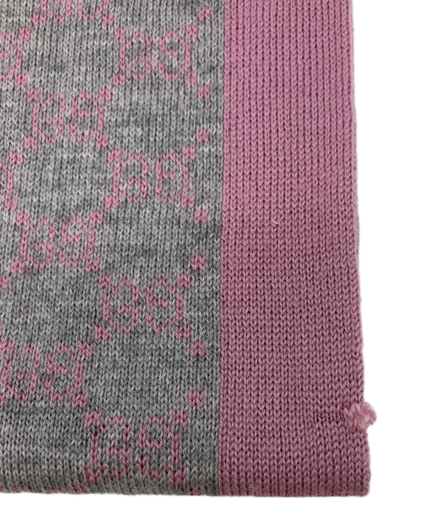 中古・古着通販】GUCCI (グッチ) 総柄マフラー ピンク×グレー