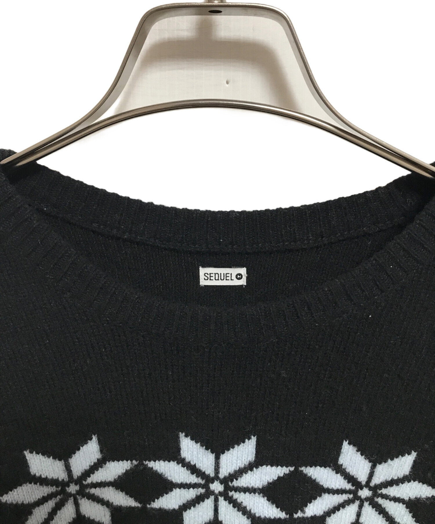 中古・古着通販】SEQUEL (シークエル) NORDIC CREW NECK KNIT ホワイト 