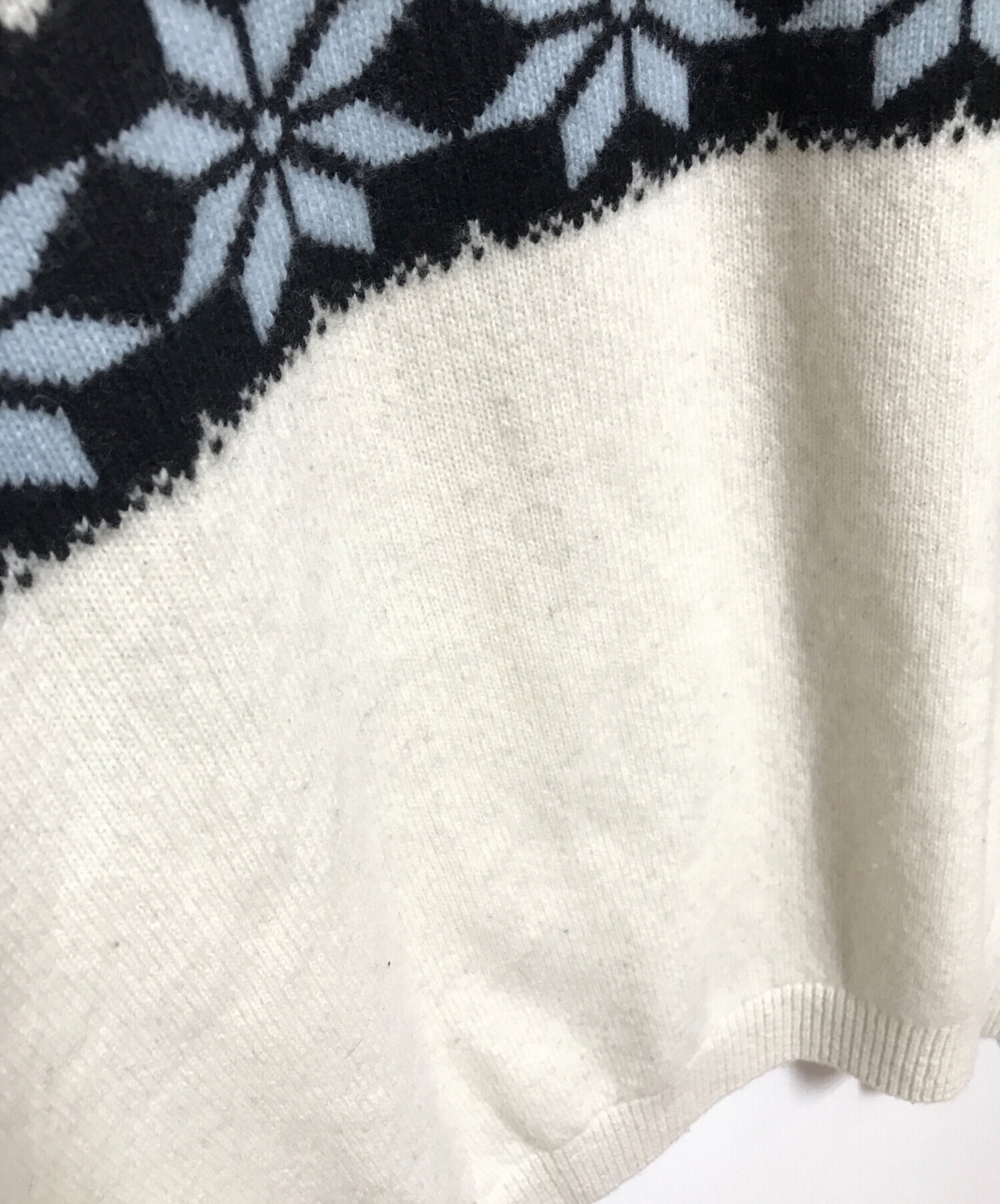 中古・古着通販】SEQUEL (シークエル) NORDIC CREW NECK KNIT ホワイト 
