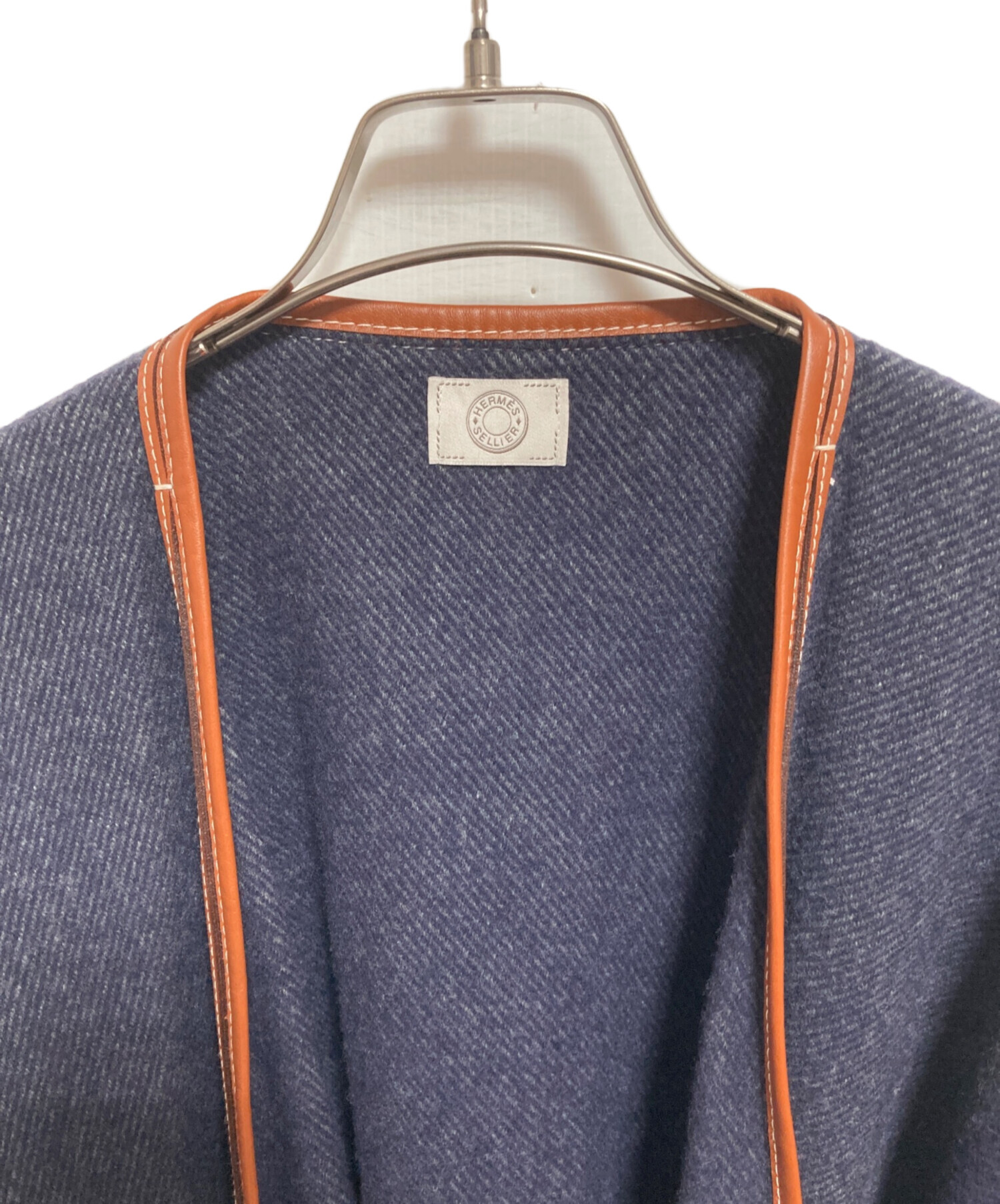 中古・古着通販】HERMES (エルメス) タッセッル付ポンチョ ネイビー