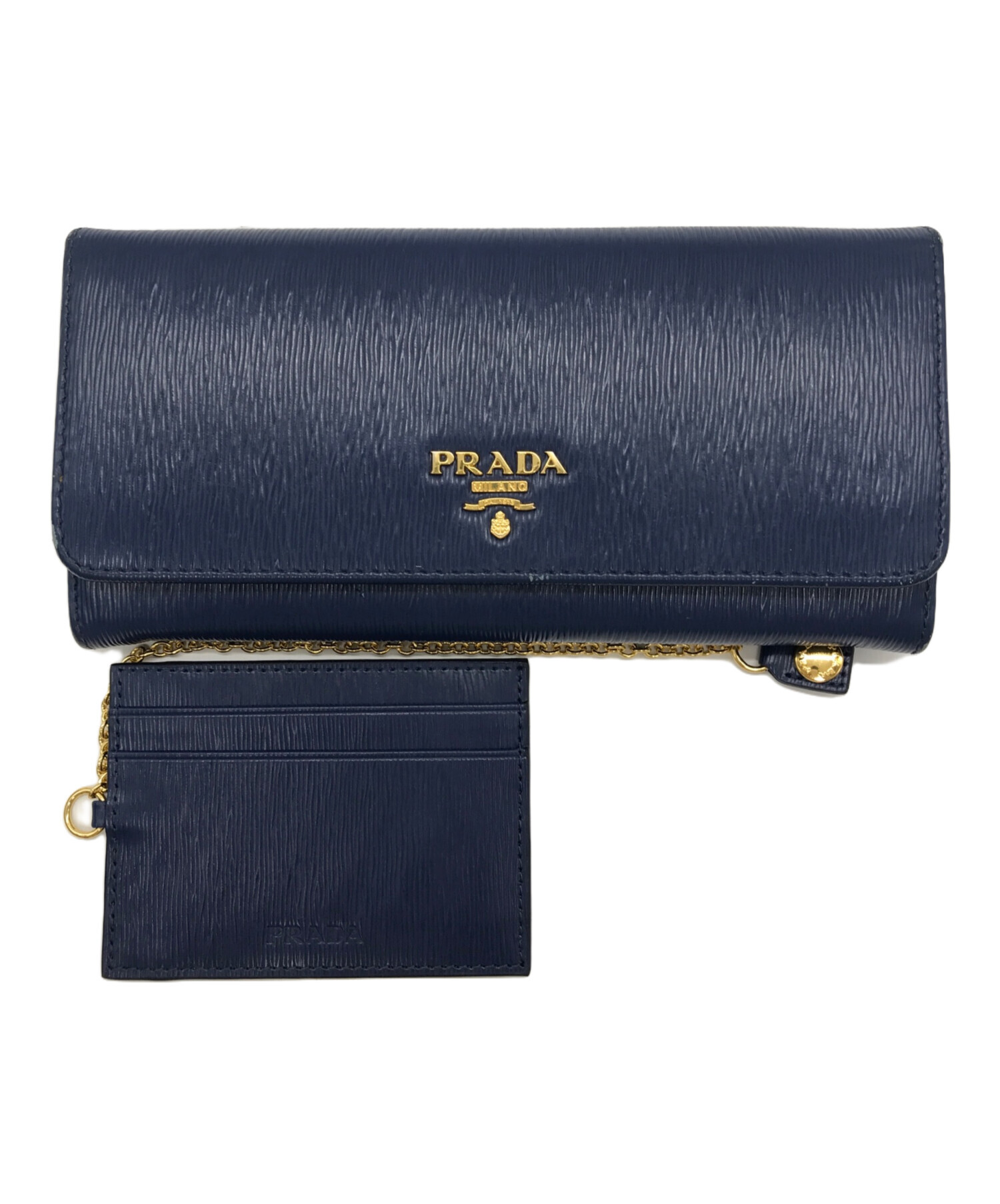 中古・古着通販】PRADA (プラダ) サフィアーノ長財布 ブルー｜ブランド 