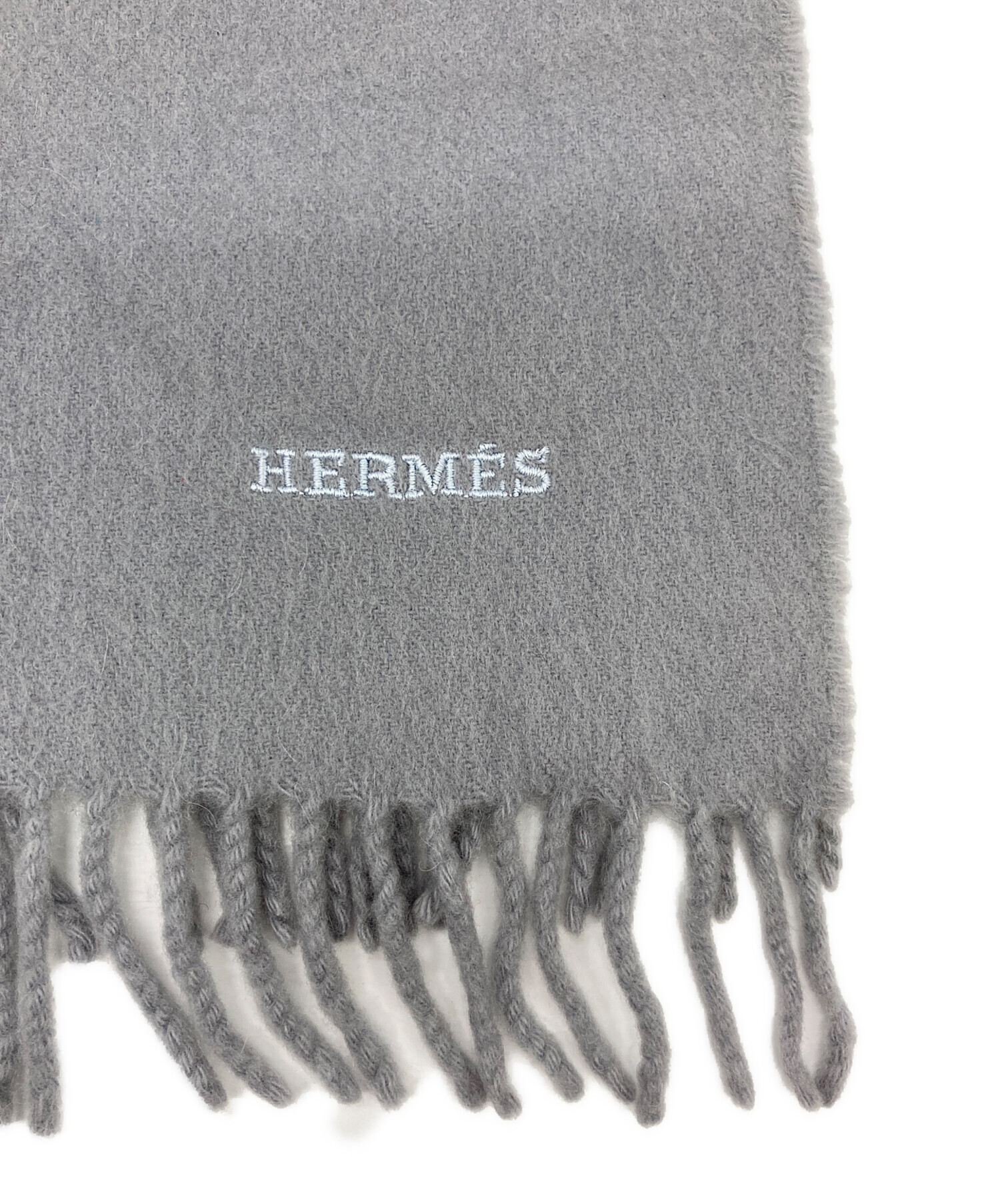 中古・古着通販】HERMES (エルメス) カシミヤマフラー グレー