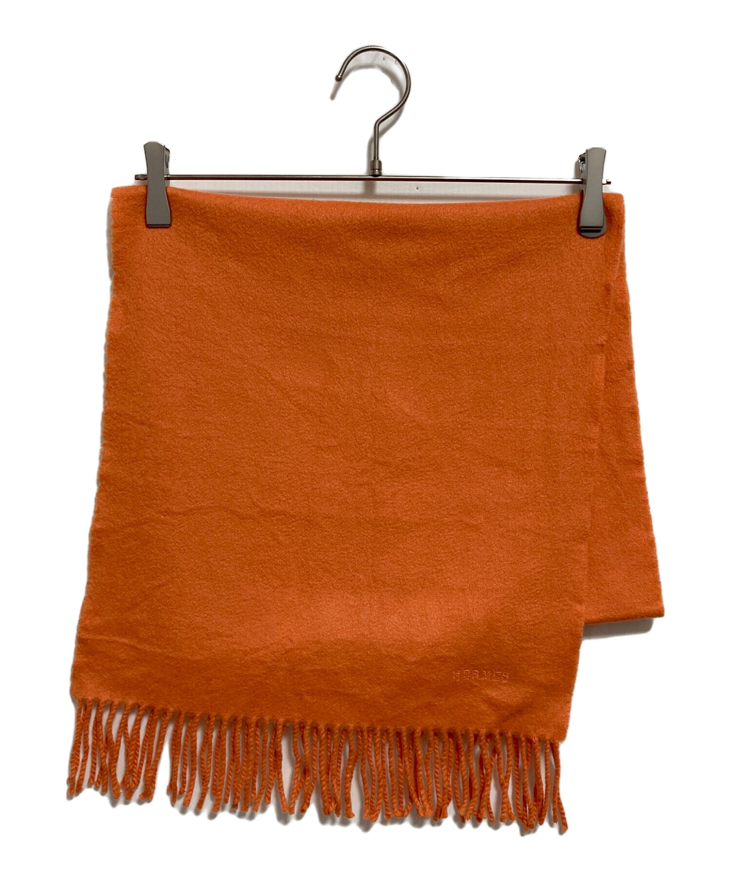 中古・古着通販】HERMES (エルメス) カシミヤマフラー オレンジ 