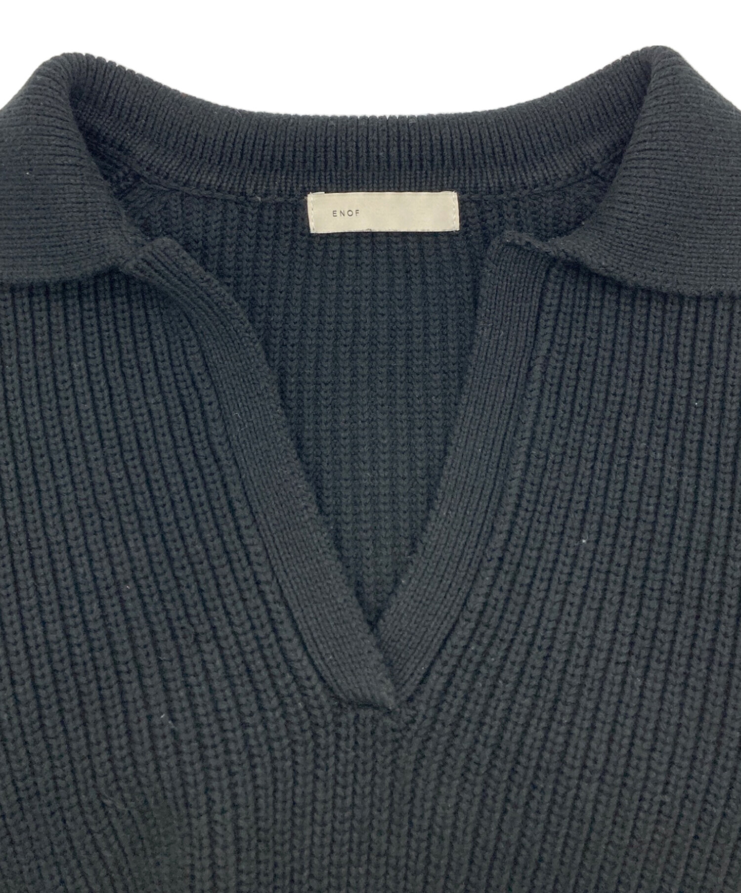 中古・古着通販】ENOF (イナフ) cropped knit ブラック サイズ:FREE