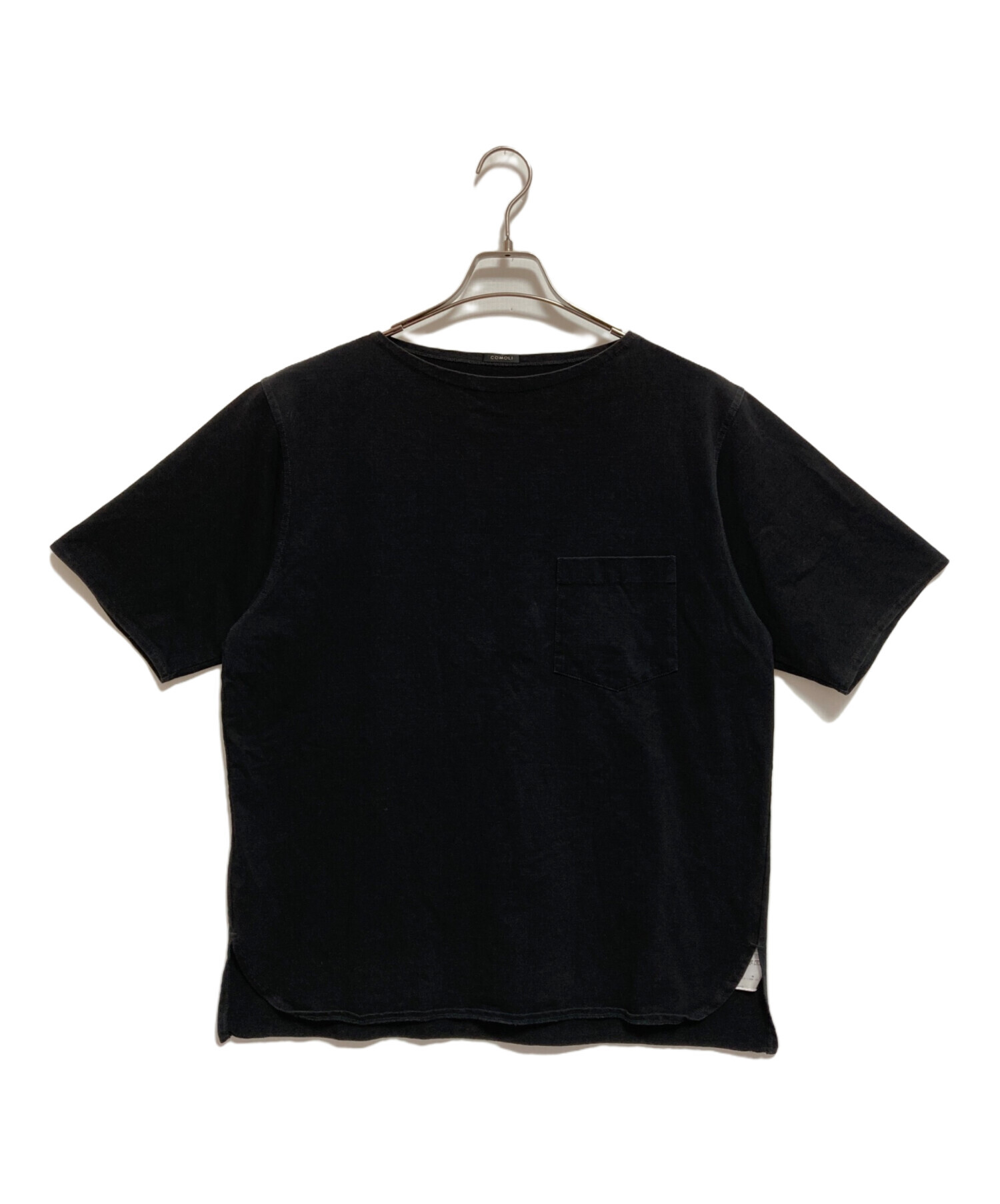 中古・古着通販】COMOLI (コモリ) ボートネックカットソー ブラック 