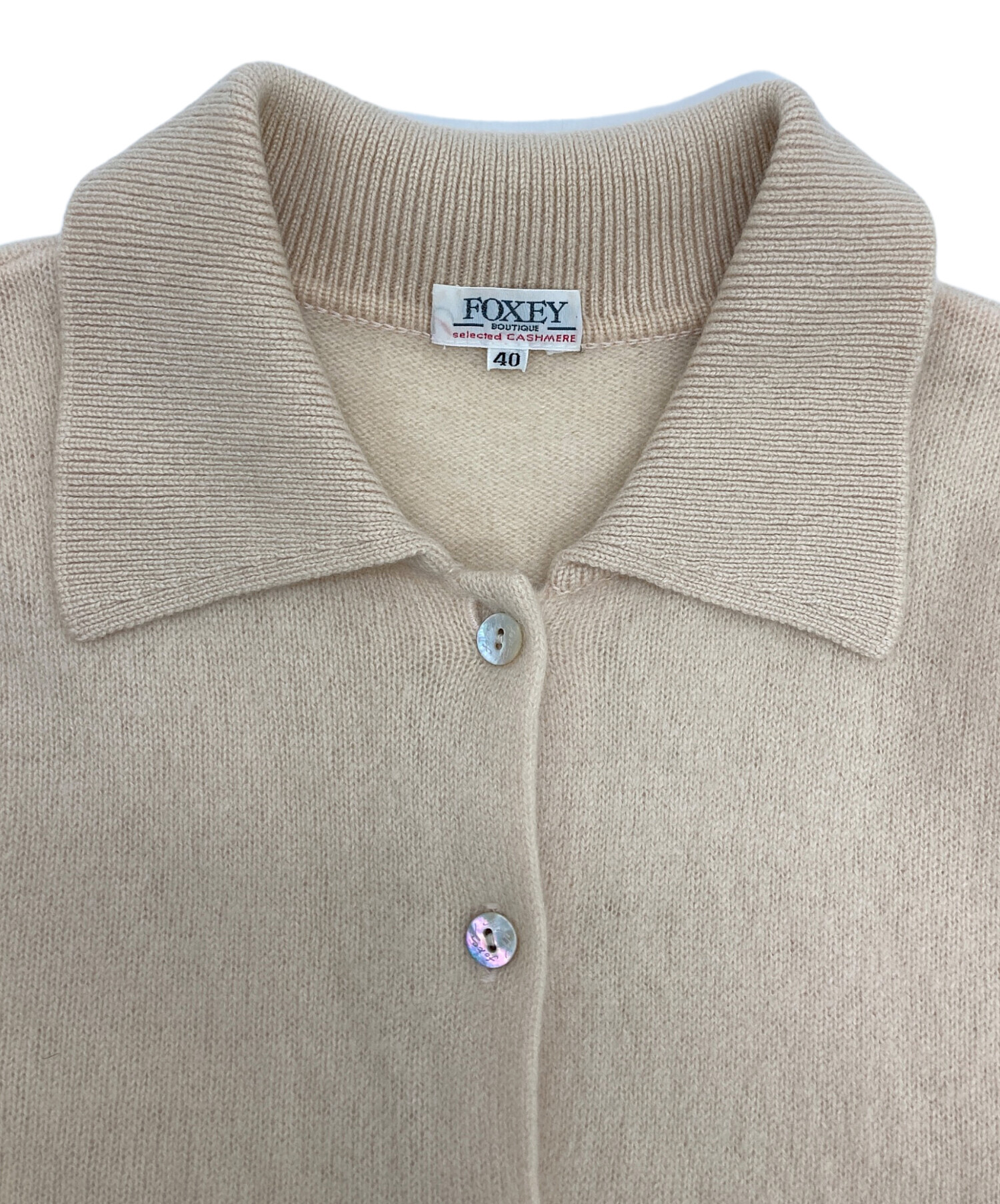 中古・古着通販】FOXEY (フォクシー) カシミヤニットシャツ ベージュ