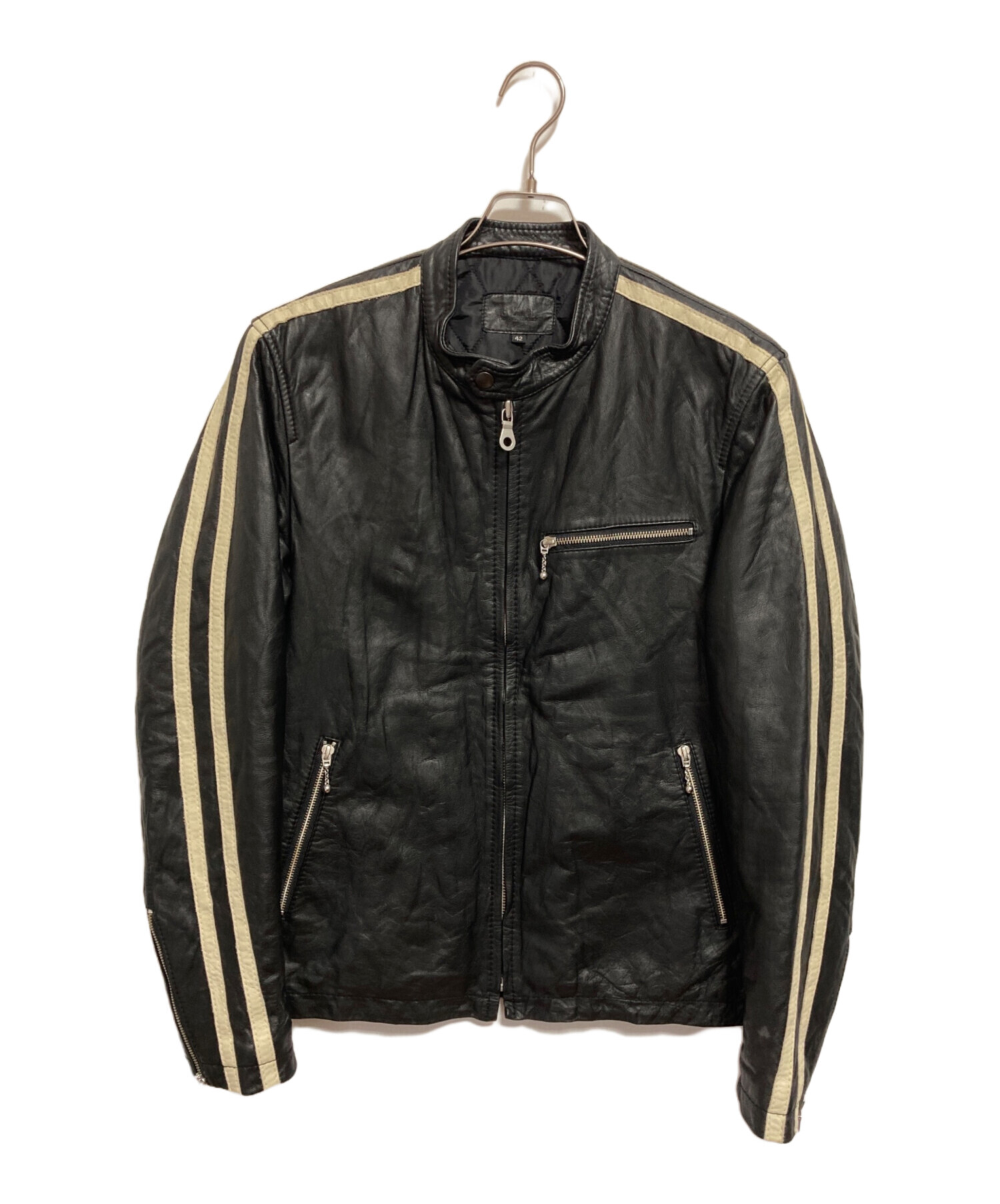 中古・古着通販】glitter (グリッター) シングルライダースジャケット