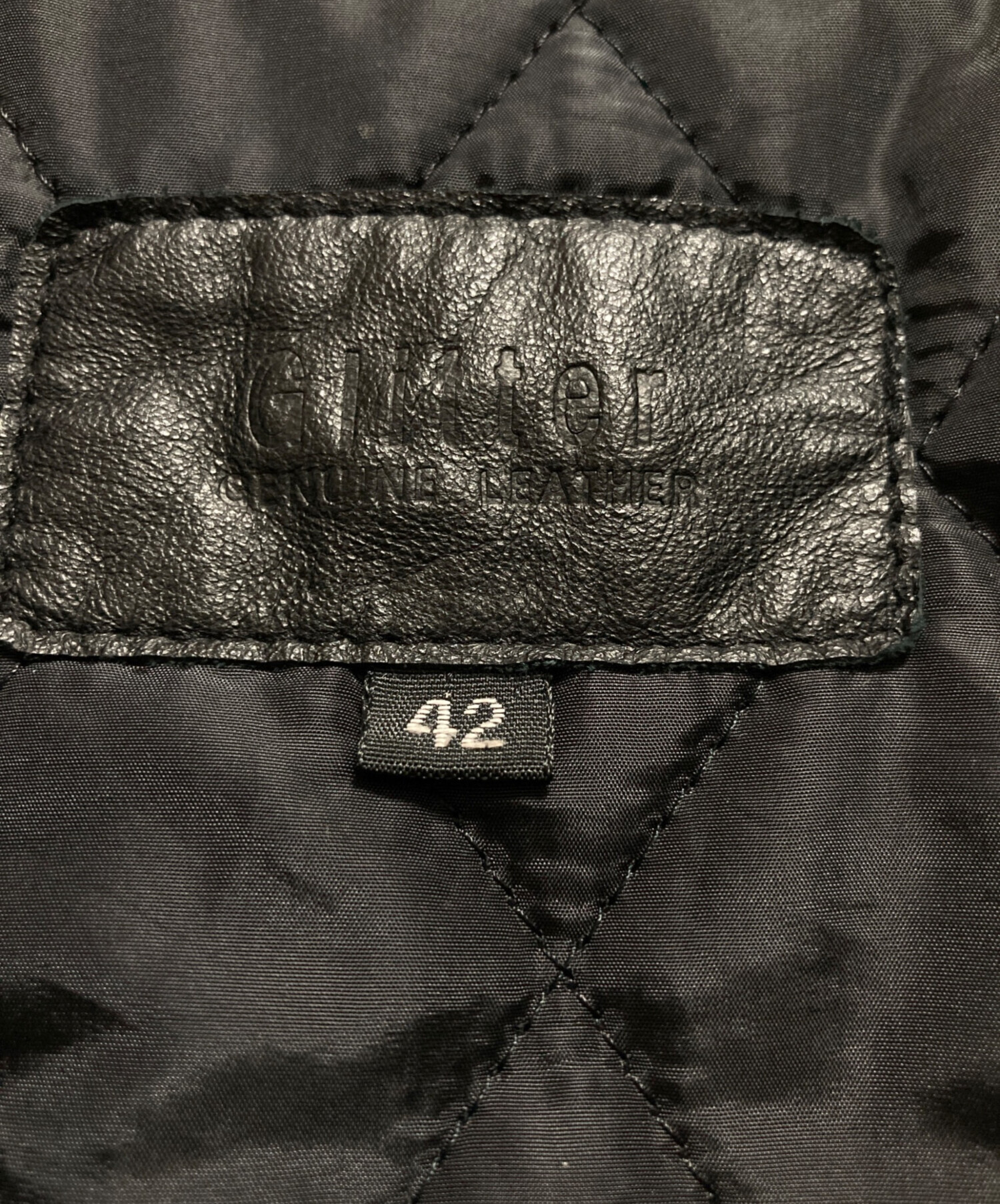 中古・古着通販】glitter (グリッター) シングルライダースジャケット