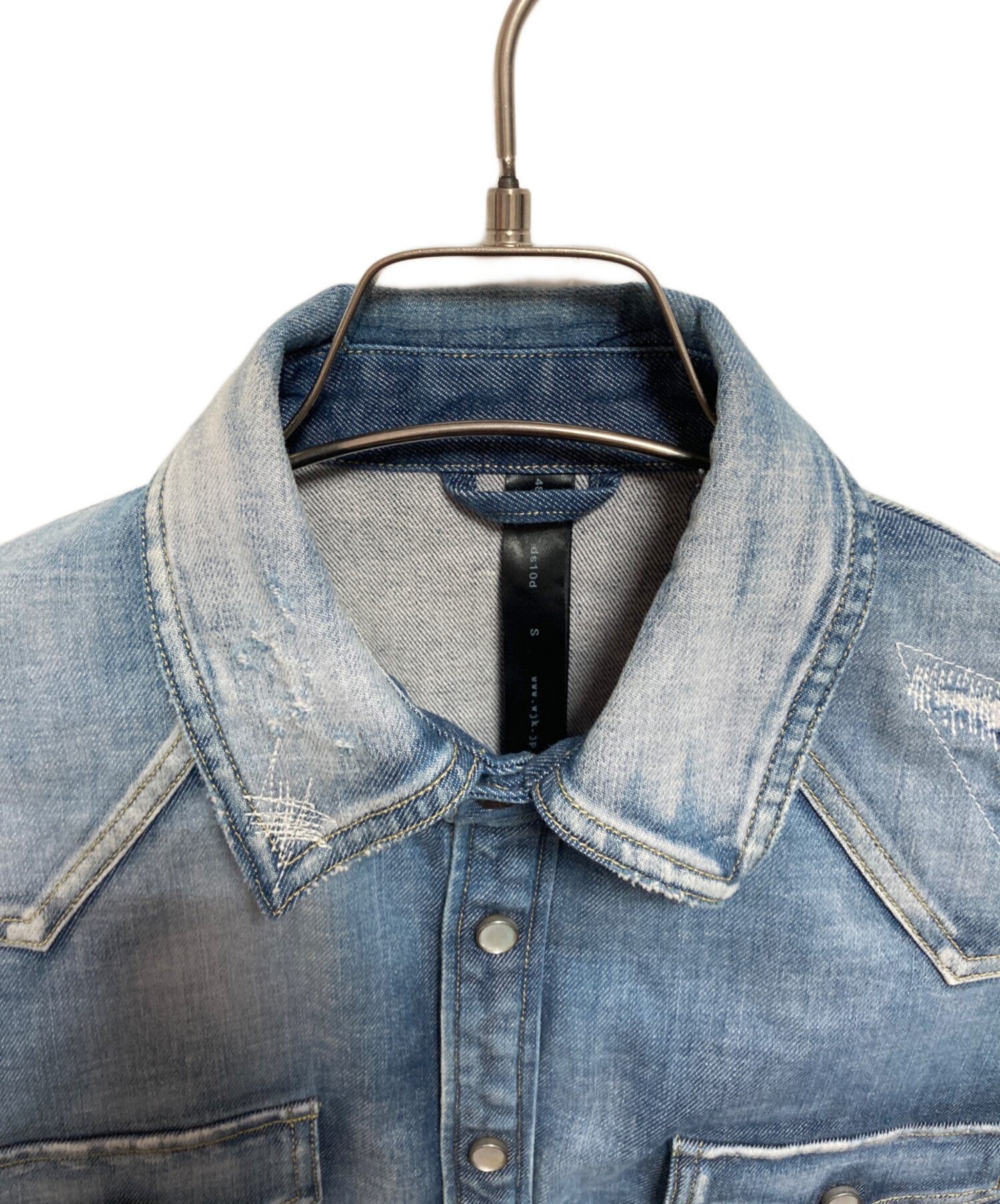 wjk リペアデニムシャツ　サイズL wjk reluxe シャツ ms5729-denim hook skipper shirt デニムシャツ