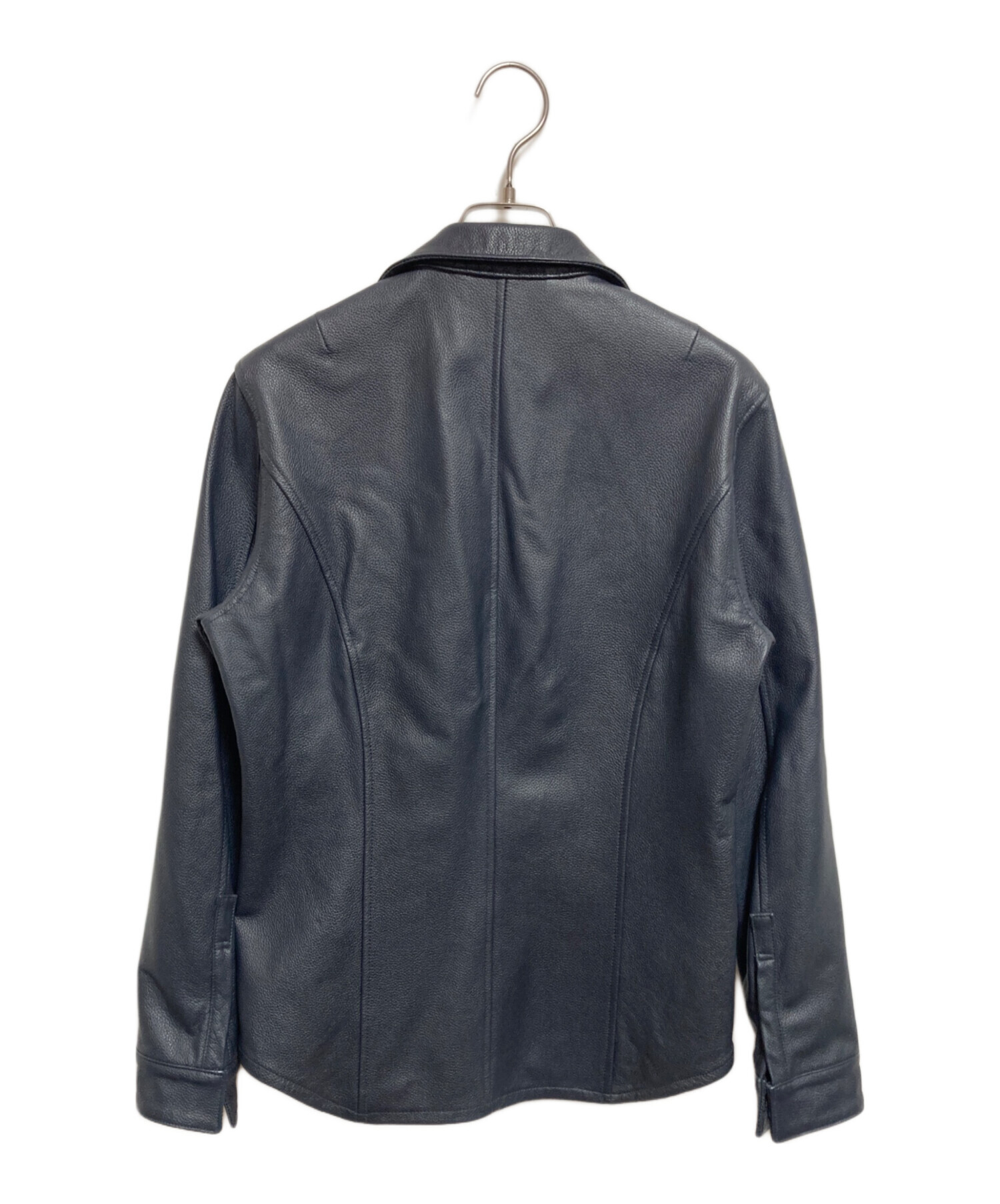 中古・古着通販】AKM (エーケーエム) レザーシャツ ネイビー サイズ:S