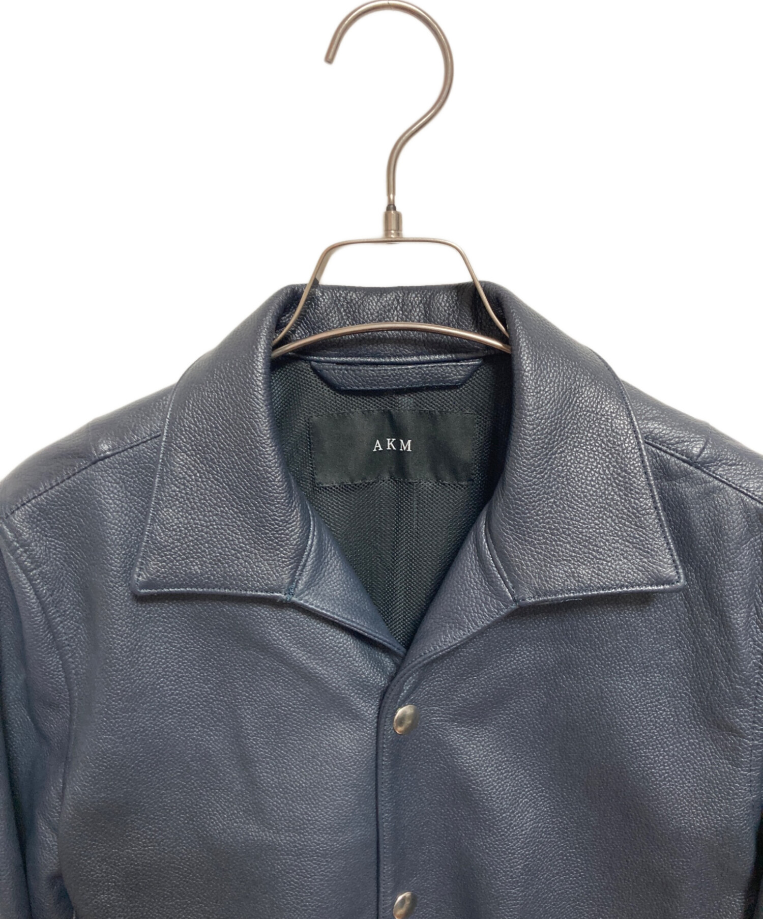 中古・古着通販】AKM (エーケーエム) レザーシャツ ネイビー サイズ:S